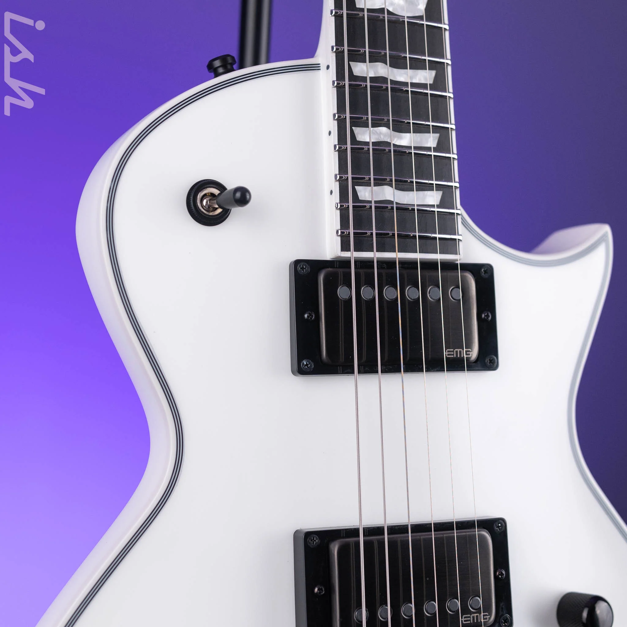 ESP Eclipse E-II Electric Guitar Snow White Satin - Image 3