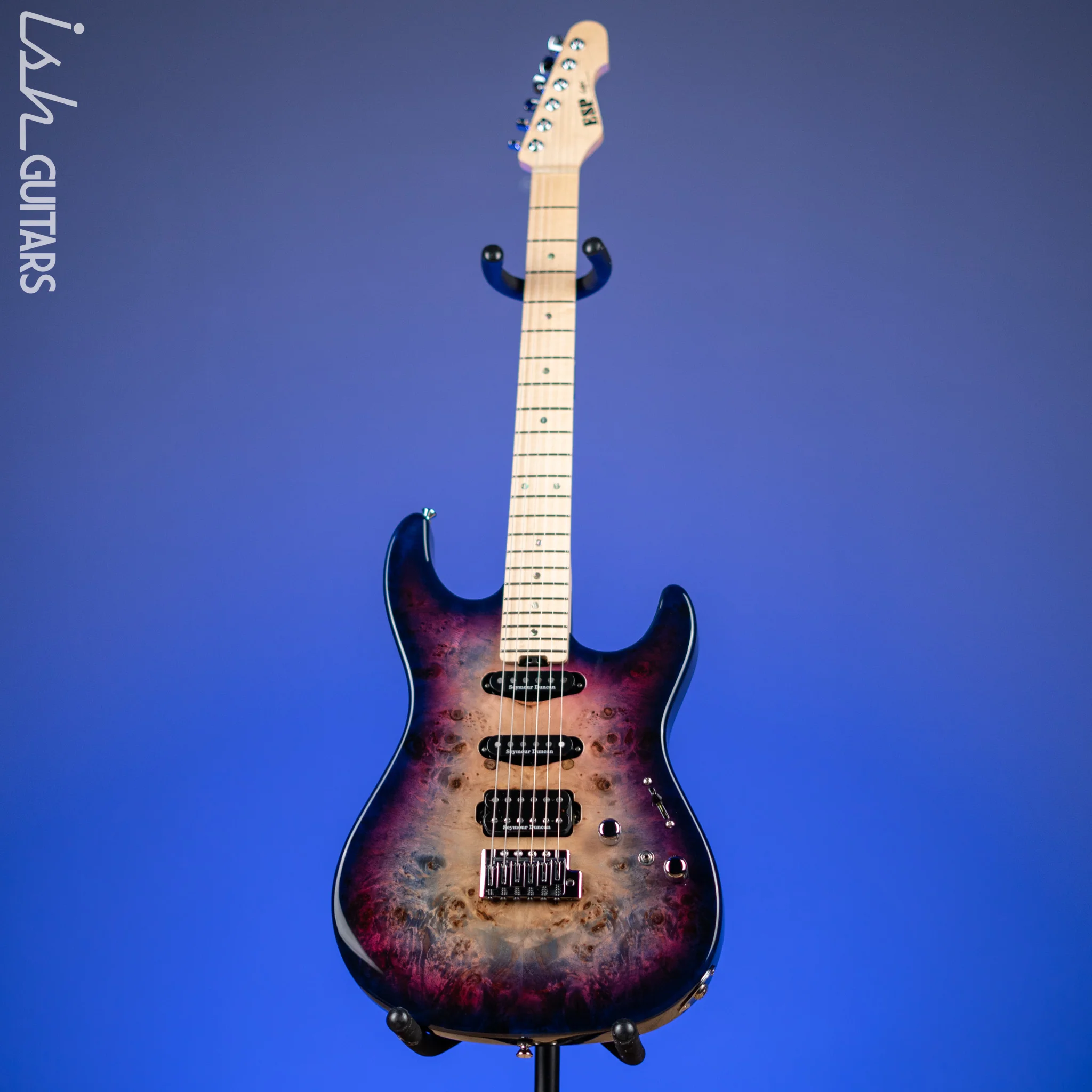 ESP Original Series Snapper CTM Poplar Burl Nebula Pink Purple Burst Demo - Image 2