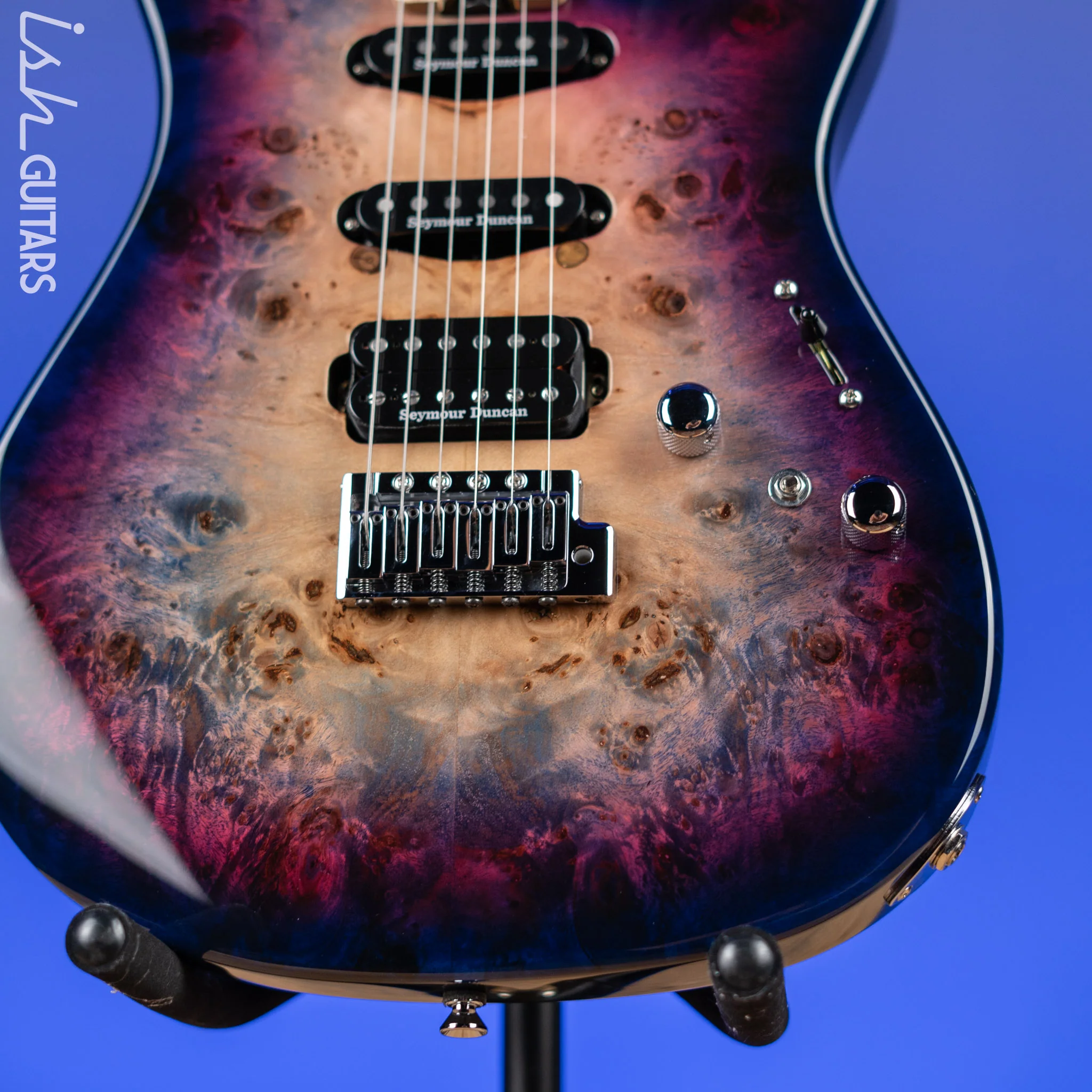 ESP Original Series Snapper CTM Poplar Burl Nebula Pink Purple Burst Demo - Image 4