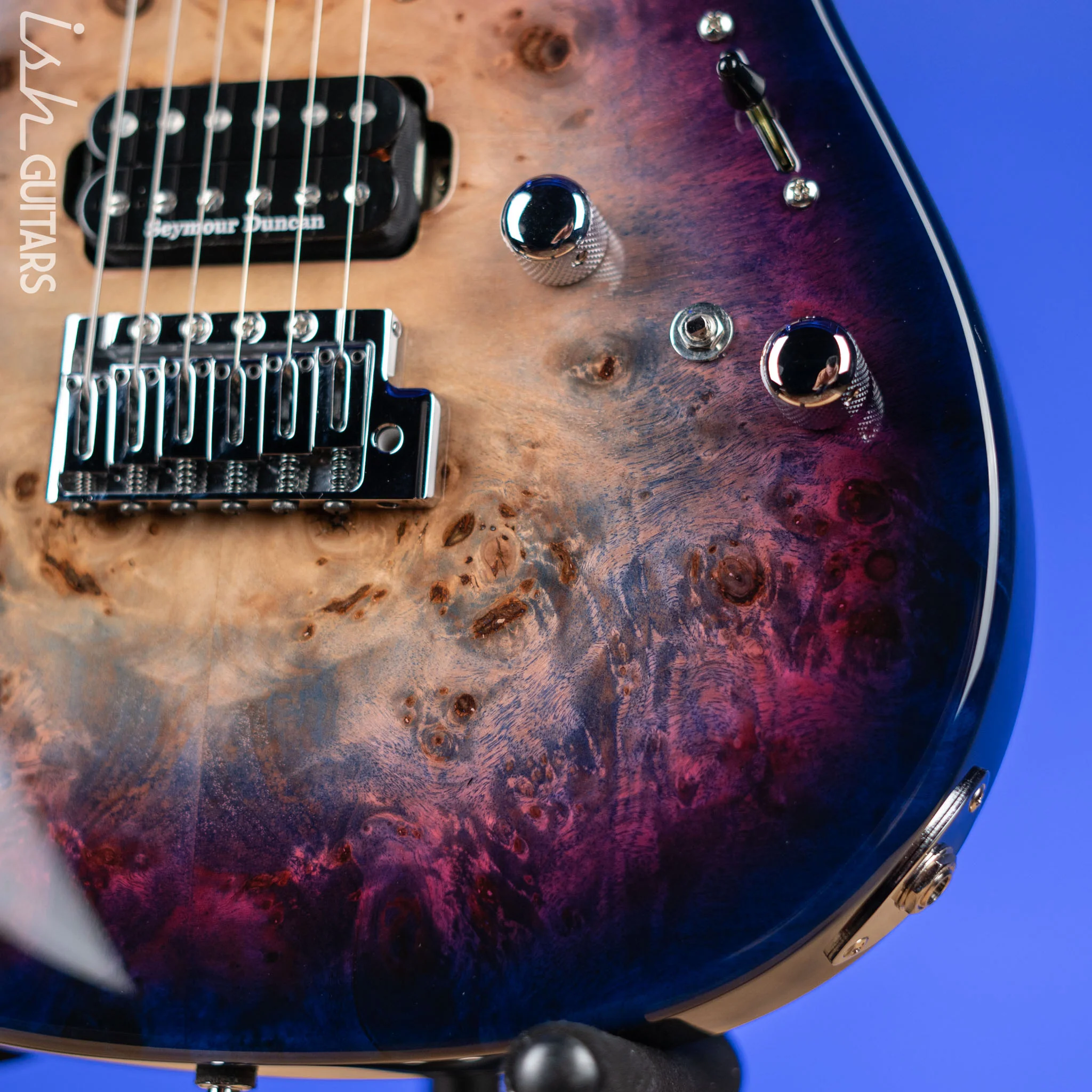 ESP Original Series Snapper CTM Poplar Burl Nebula Pink Purple Burst Demo - Image 6