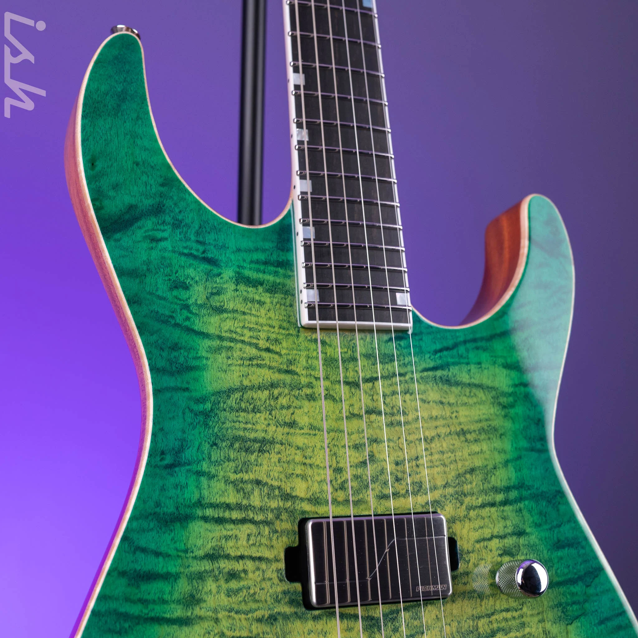 ESP USA M-I NTB NT Lime Burst Quilted Maple - Image 4