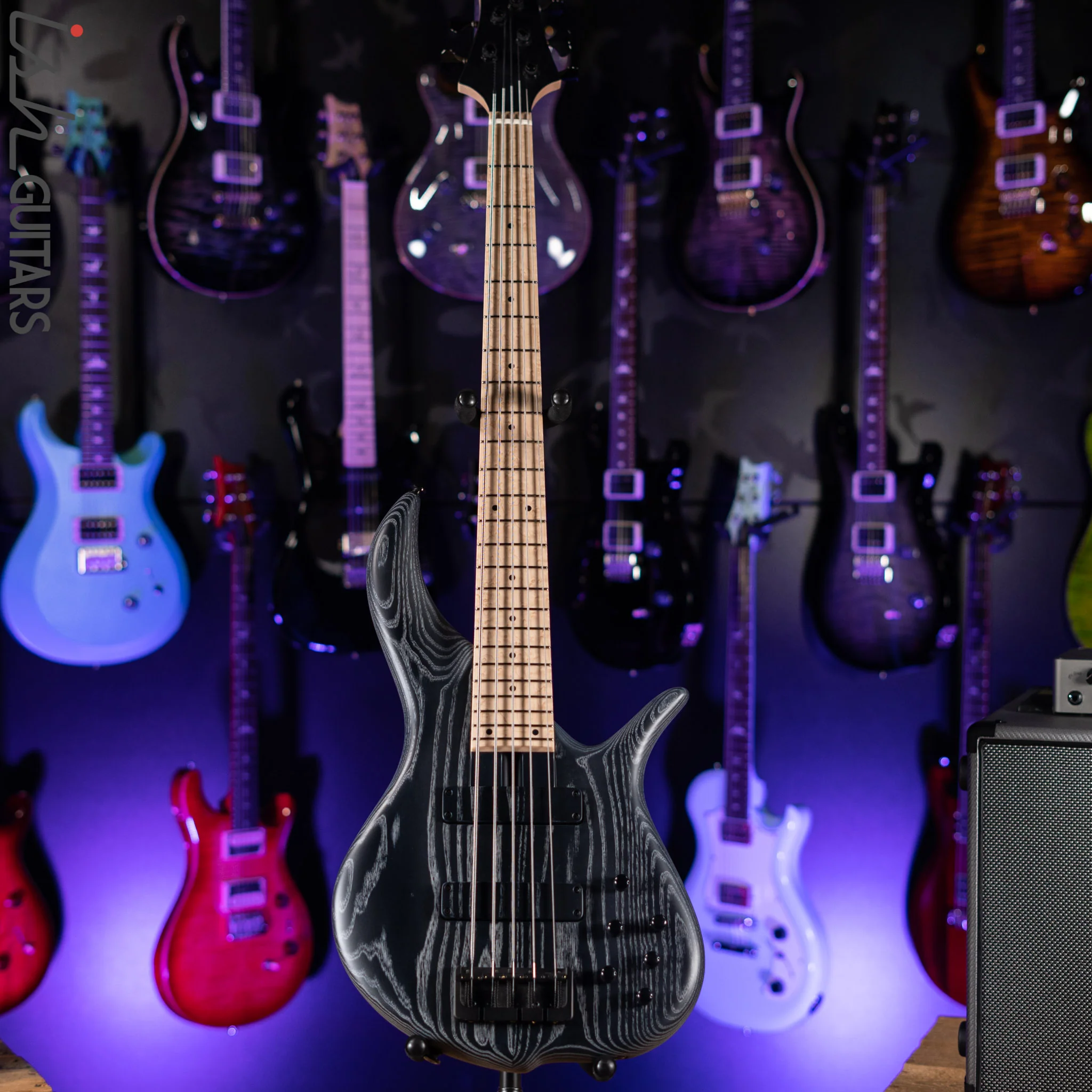 F Bass BN5 5-String Bass Black and White Ceruse - Image 3