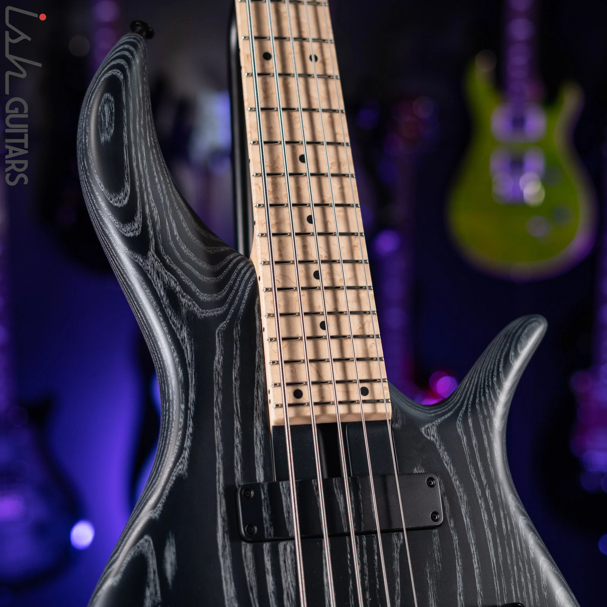 F Bass BN5 5-String Bass Black and White Ceruse - Image 4