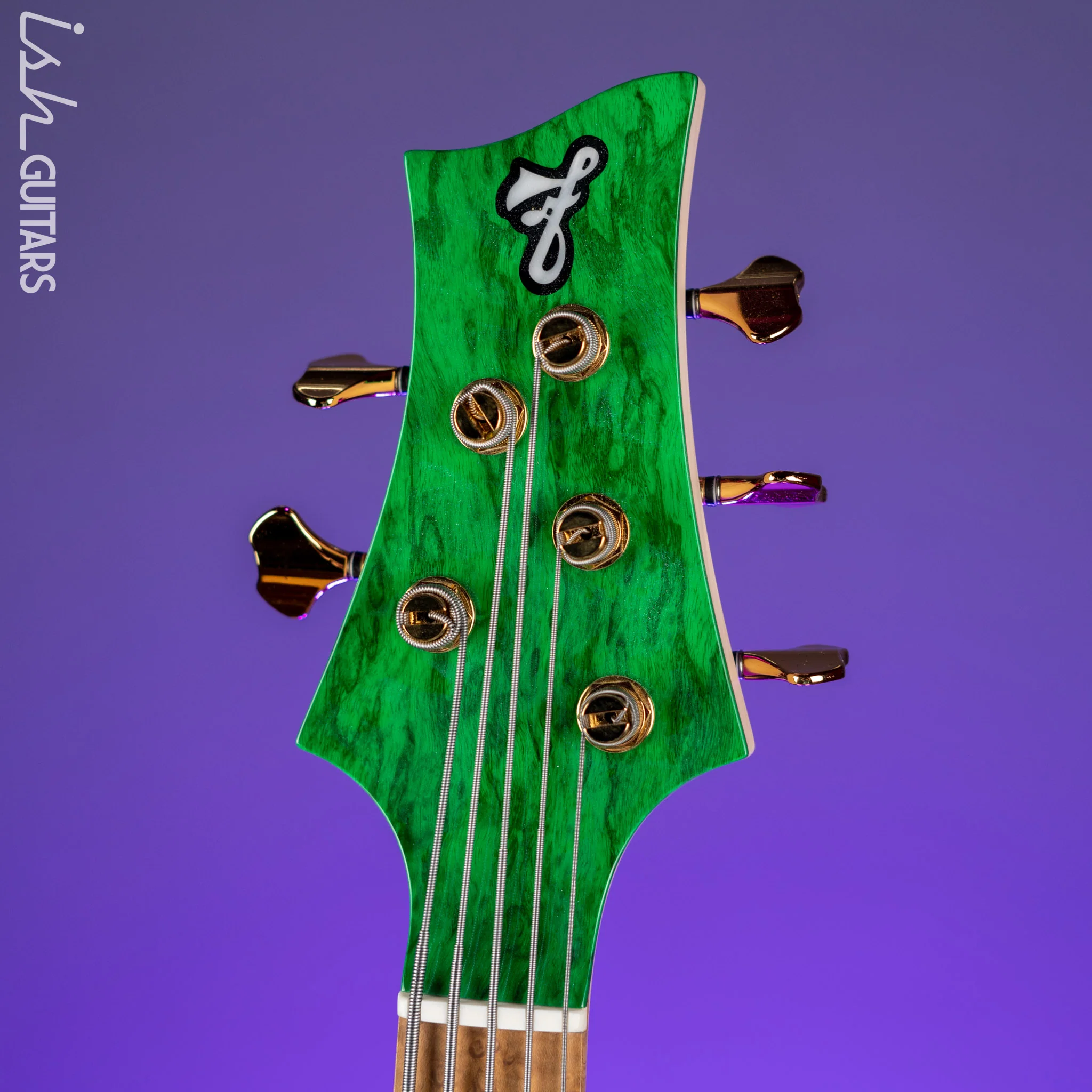 F Bass Deluxe BN5 5-String Bass Transparent Green - Image 6