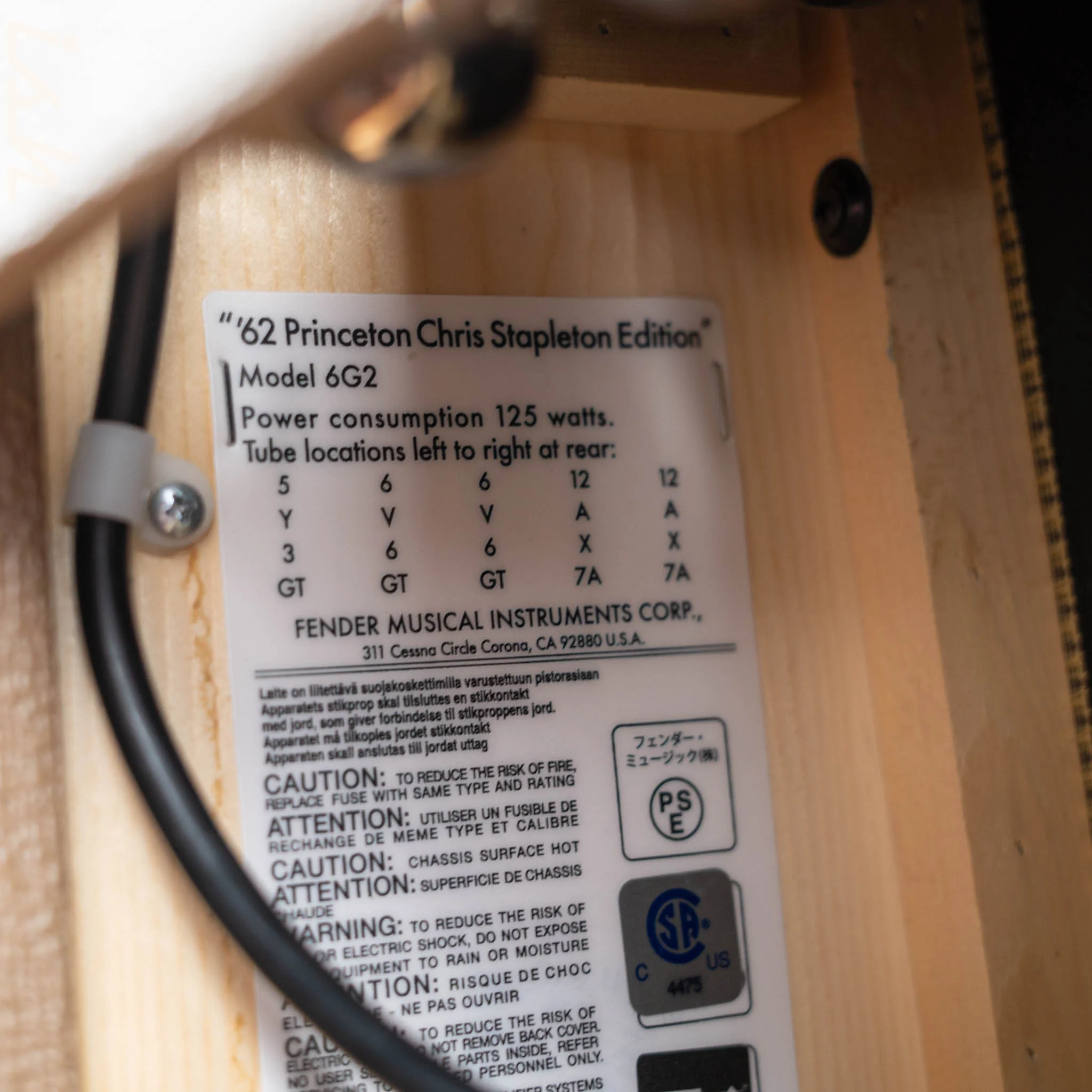 Fender '62 Princeton® Combo Amplifier Chris Stapleton Edition - Image 8