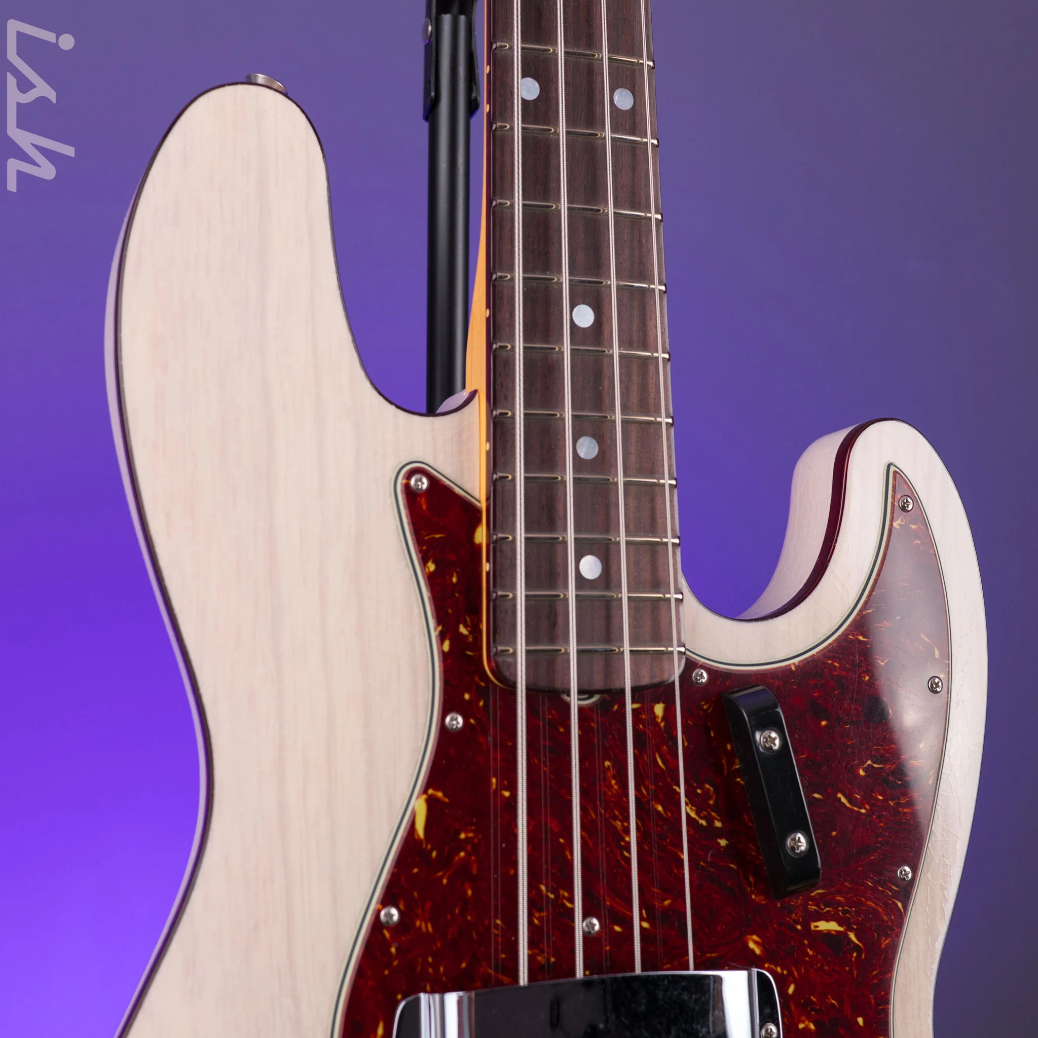 Fender Custom Shop Limited '60s Jazz Bass DLX Closet Classic Aged White Blonde - Image 4