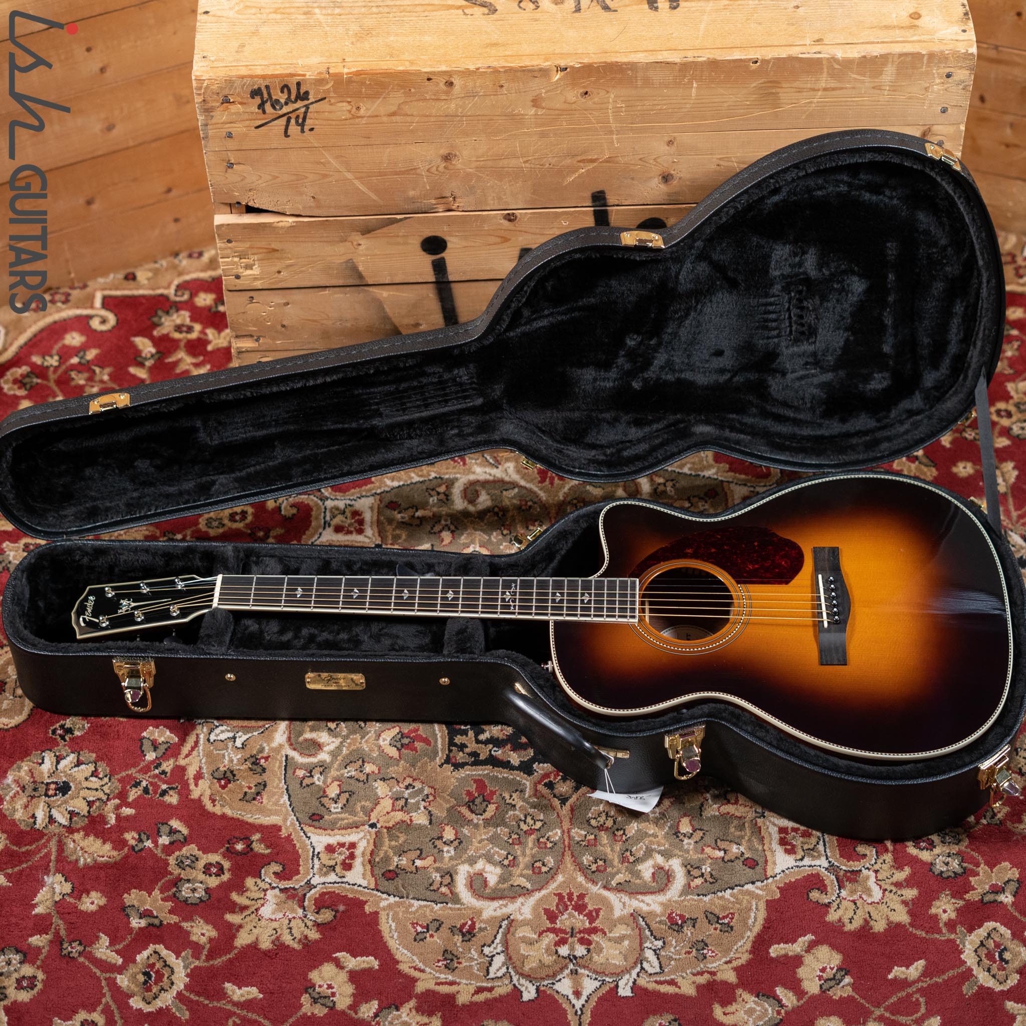 Fender Paramount Series PM-3 Deluxe Sunburst Acoustic Guitar - Image 17