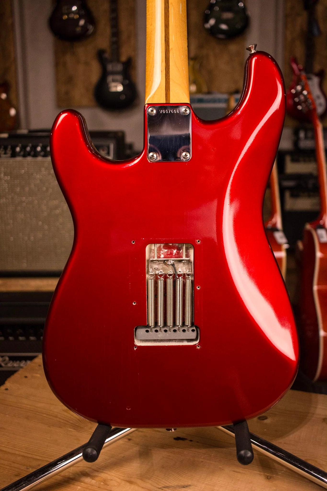 1985 Fender Stratocaster 57 Reissue AVRI Fullerton Candy Apple Red Maple Fretboard - Image 7
