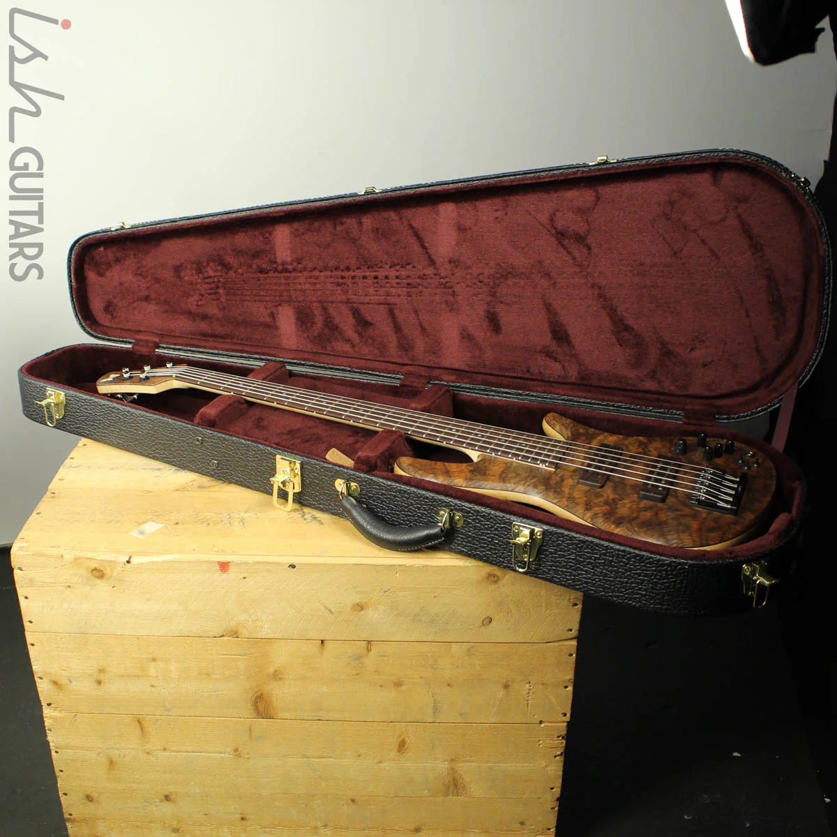 Fodera Emporer Bolt-on NAMM 2019 Bass Walnut Feather Crotch Top - Image 13