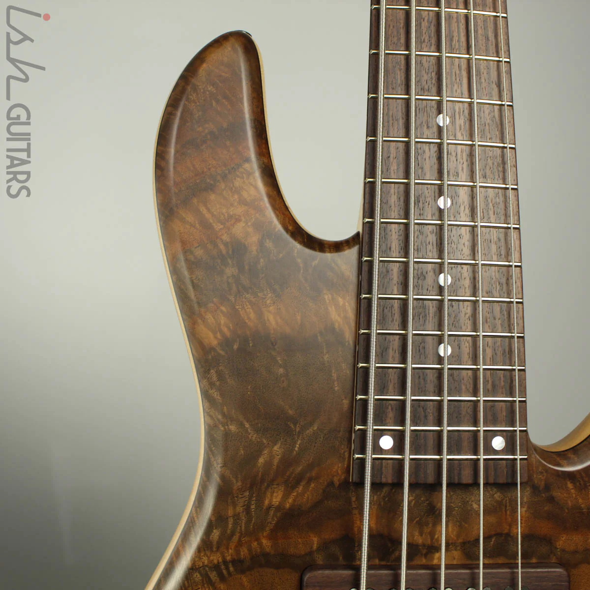 Fodera Emporer Bolt-on NAMM 2019 Bass Walnut Feather Crotch Top - Image 4