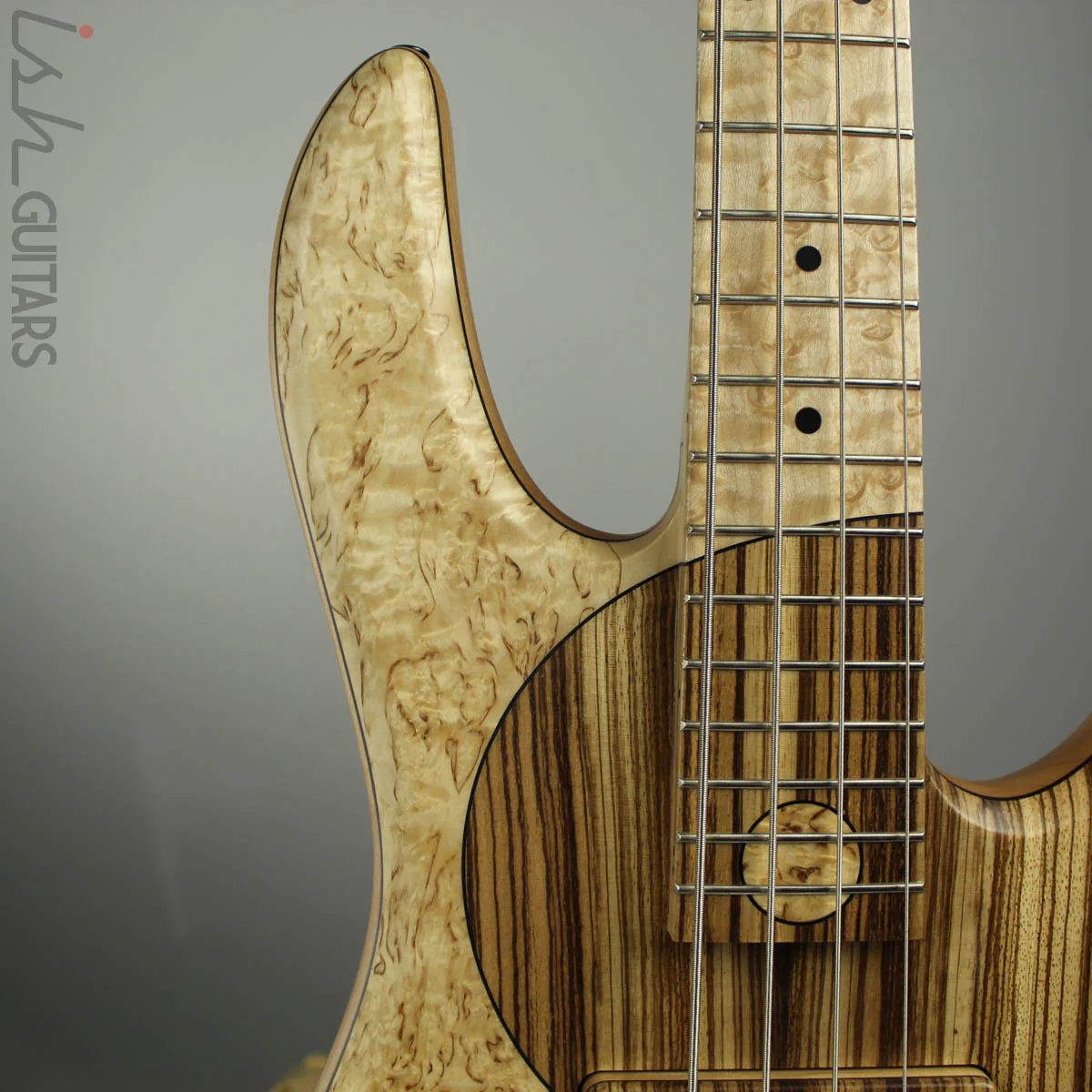 Fodera Yin Yang Deluxe Monarch NAMM 2019 Bass Masur Birch Zebrawood Top - Image 4
