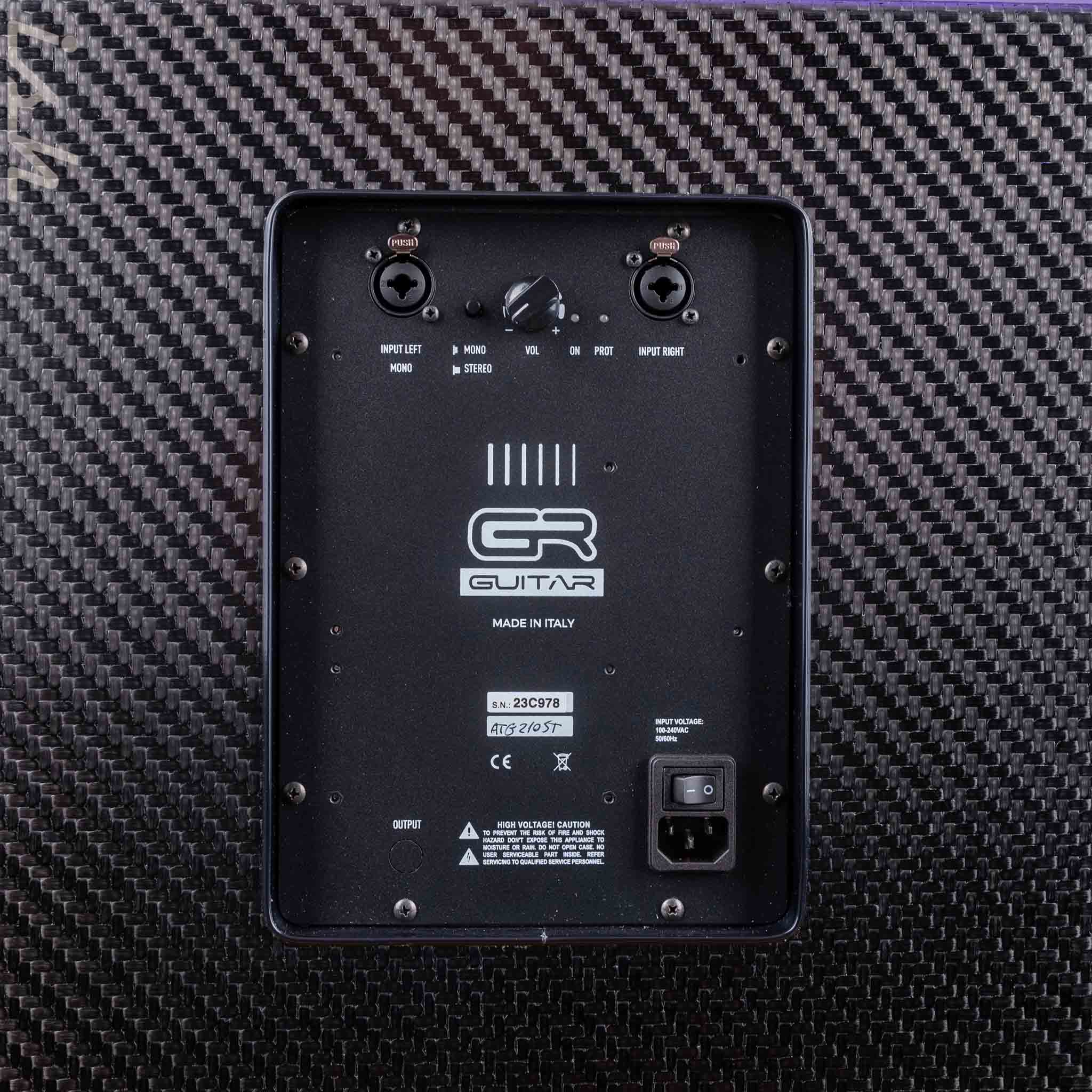 GR Audio AT G210A ST 600W 2x10" Active Guitar Cabinet Black Carbon Fiber - Image 3