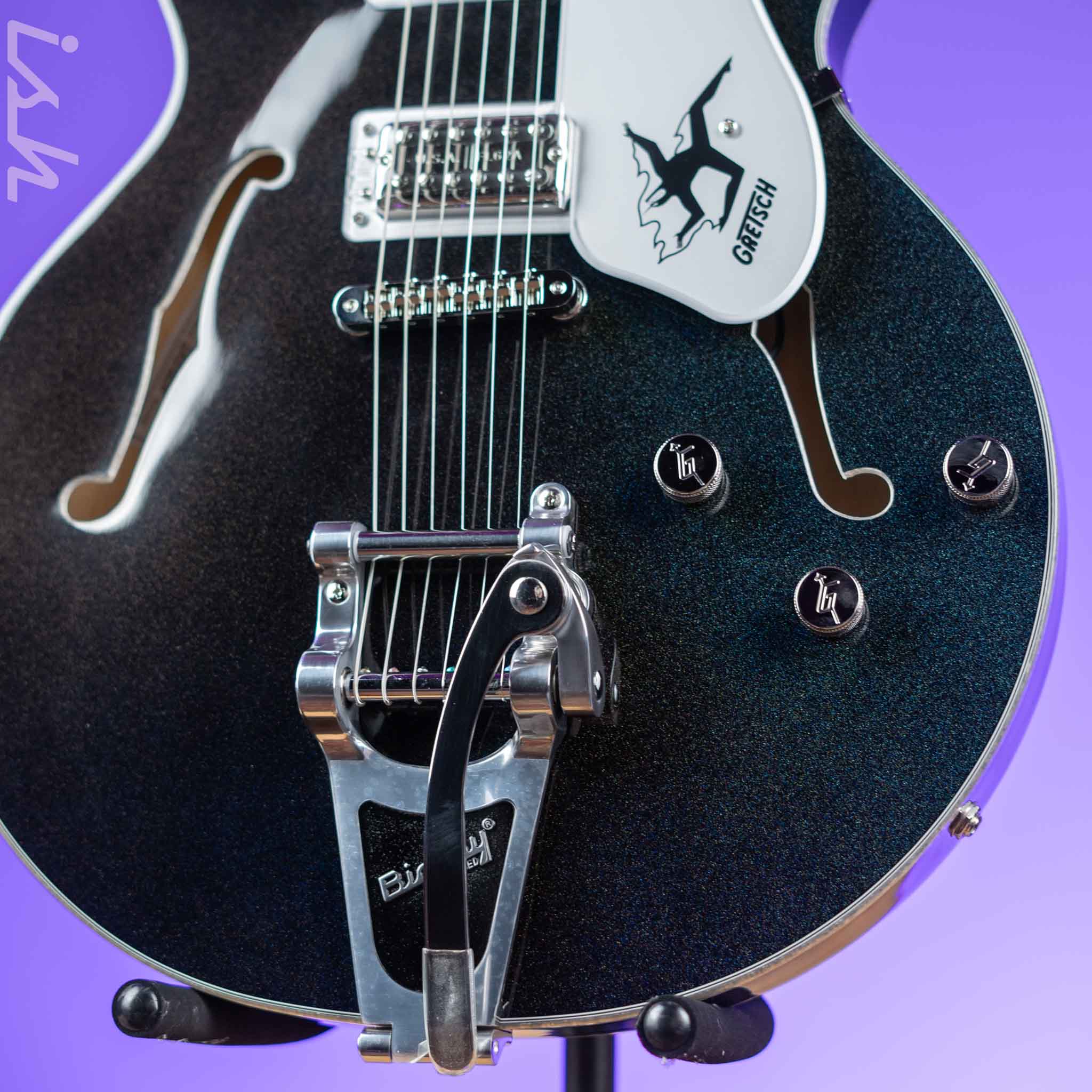 Gretsch Electromatic John Gourley Broadkaster Center Block Iridescent Black Demo - Image 4
