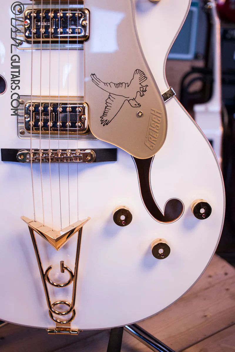 Gretsch G6139-CB White Falcon Center Block Signed by Brian Setzer and Johnny “Spazz” Hatton - Image 4