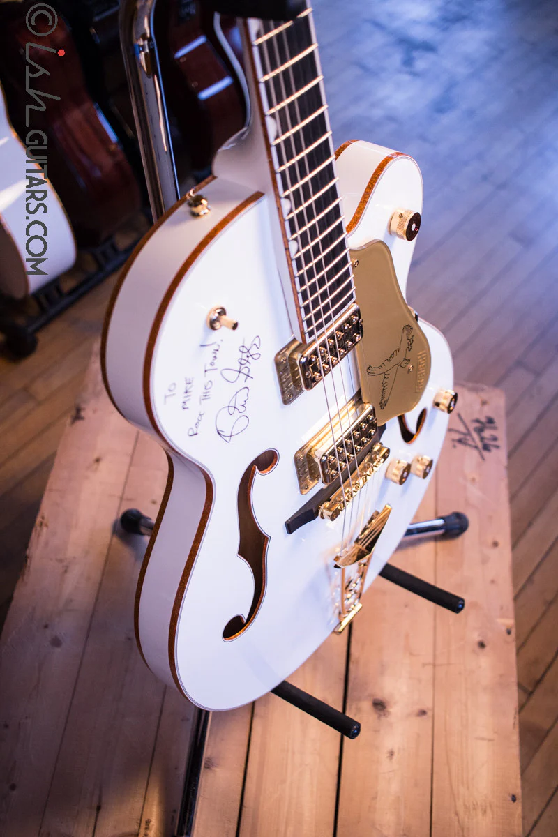 Gretsch G6139-CB White Falcon Center Block Signed by Brian Setzer and Johnny “Spazz” Hatton - Image 9