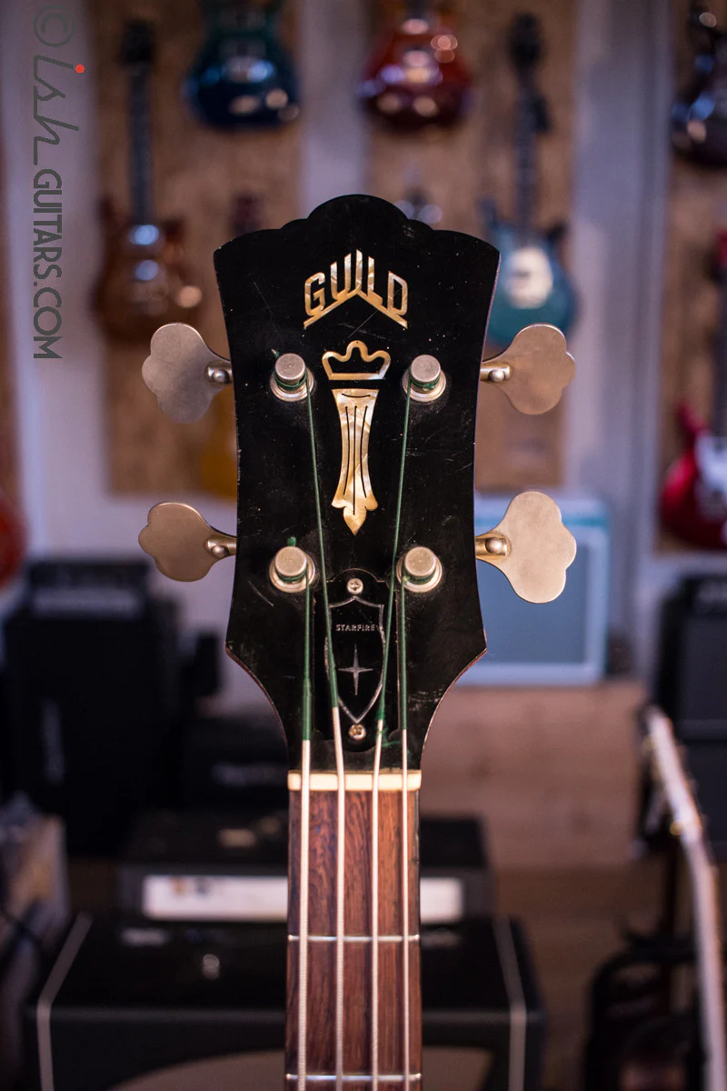 Guild Starfire Bass Guitar 1967 Cherry Vintage w/ Original Case Brazilian Rosewood Fretboard - Image 5