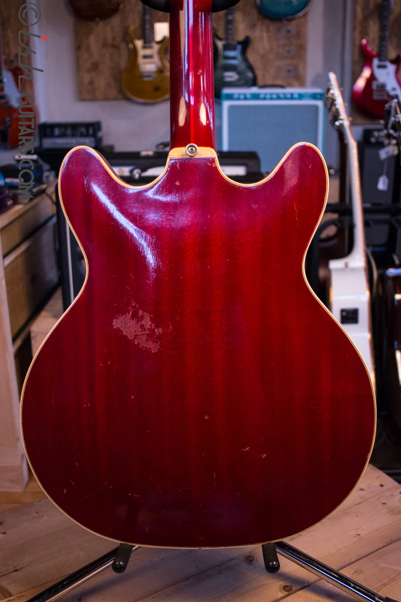 Guild Starfire Bass Guitar 1967 Cherry Vintage w/ Original Case Brazilian Rosewood Fretboard - Image 7