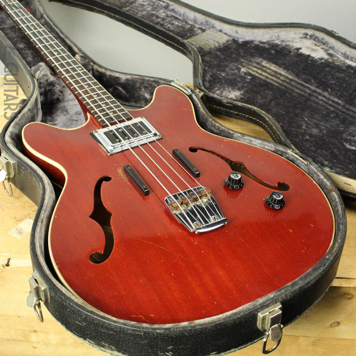 1966 Guild Starfire Hollowbody Bass Cherry with OHSC - Image 24