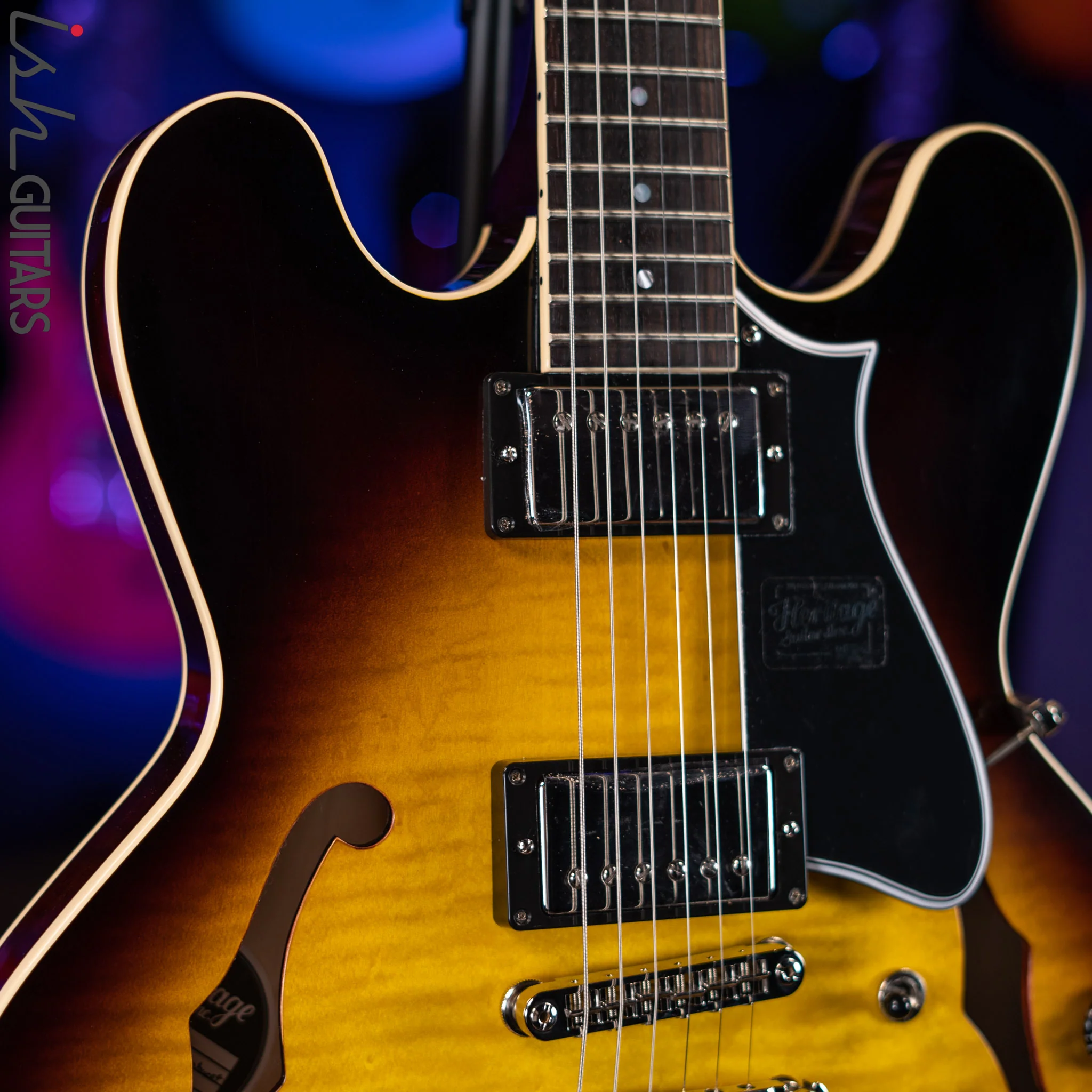 Heritage H-535 Semi-Hollow Electric Guitar Original Sunburst - Image 3