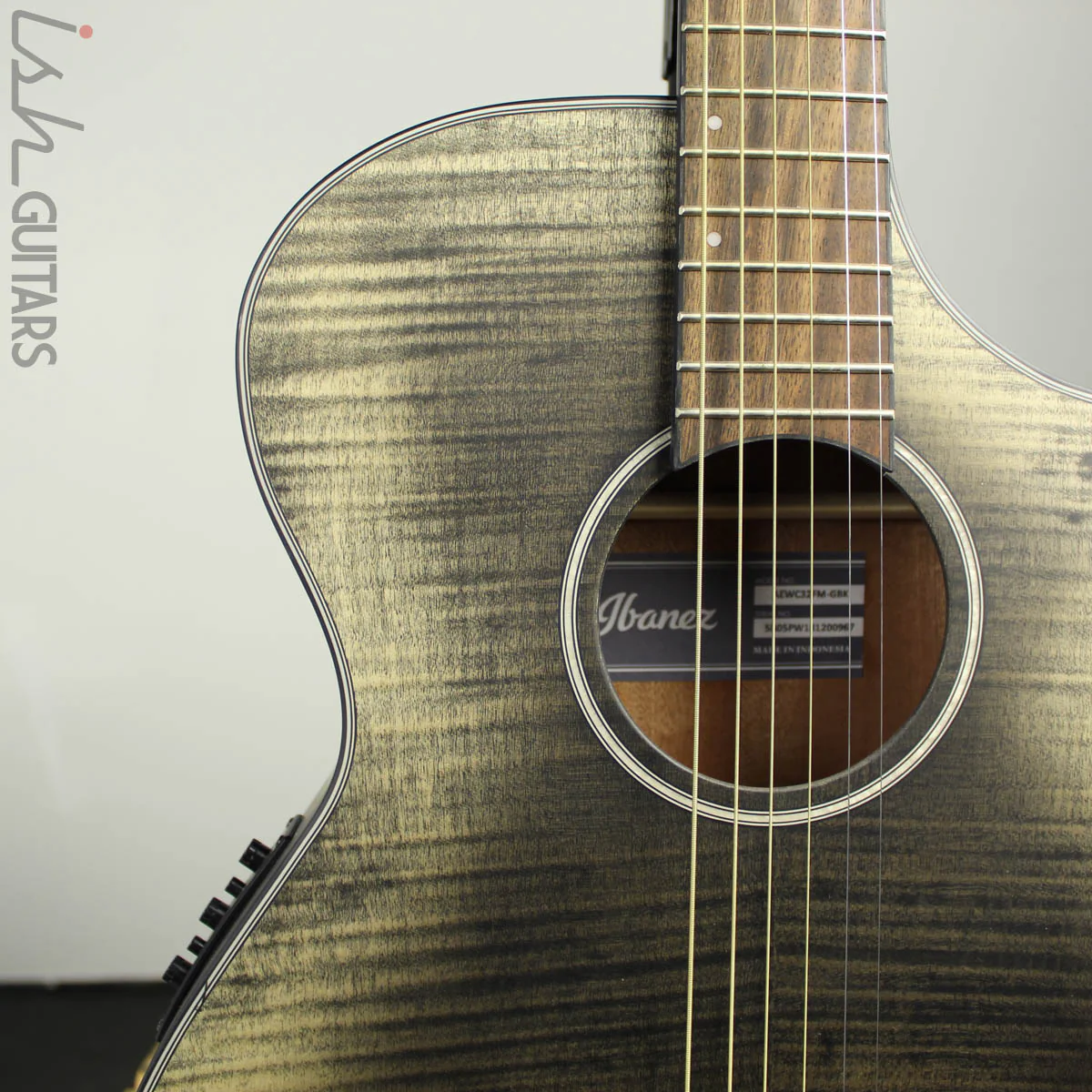 Ibanez AEWC32FM Acoustic Electric Guitar - Glacier Black Low Gloss - Image 3