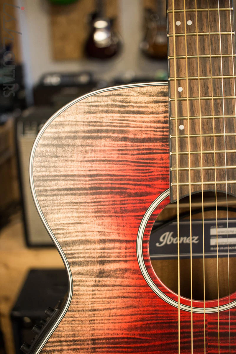 Ibanez AEWC32FM Thinline Acoustic-Electric Glacier Red Low Gloss - Image 3