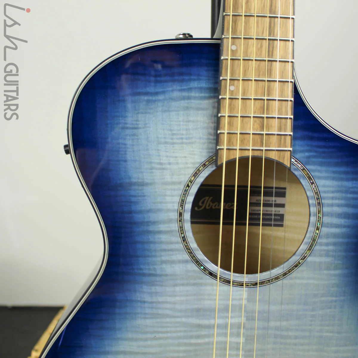 Ibanez AEWC400 Indigo Blue Burst Acoustic Electric - Image 4