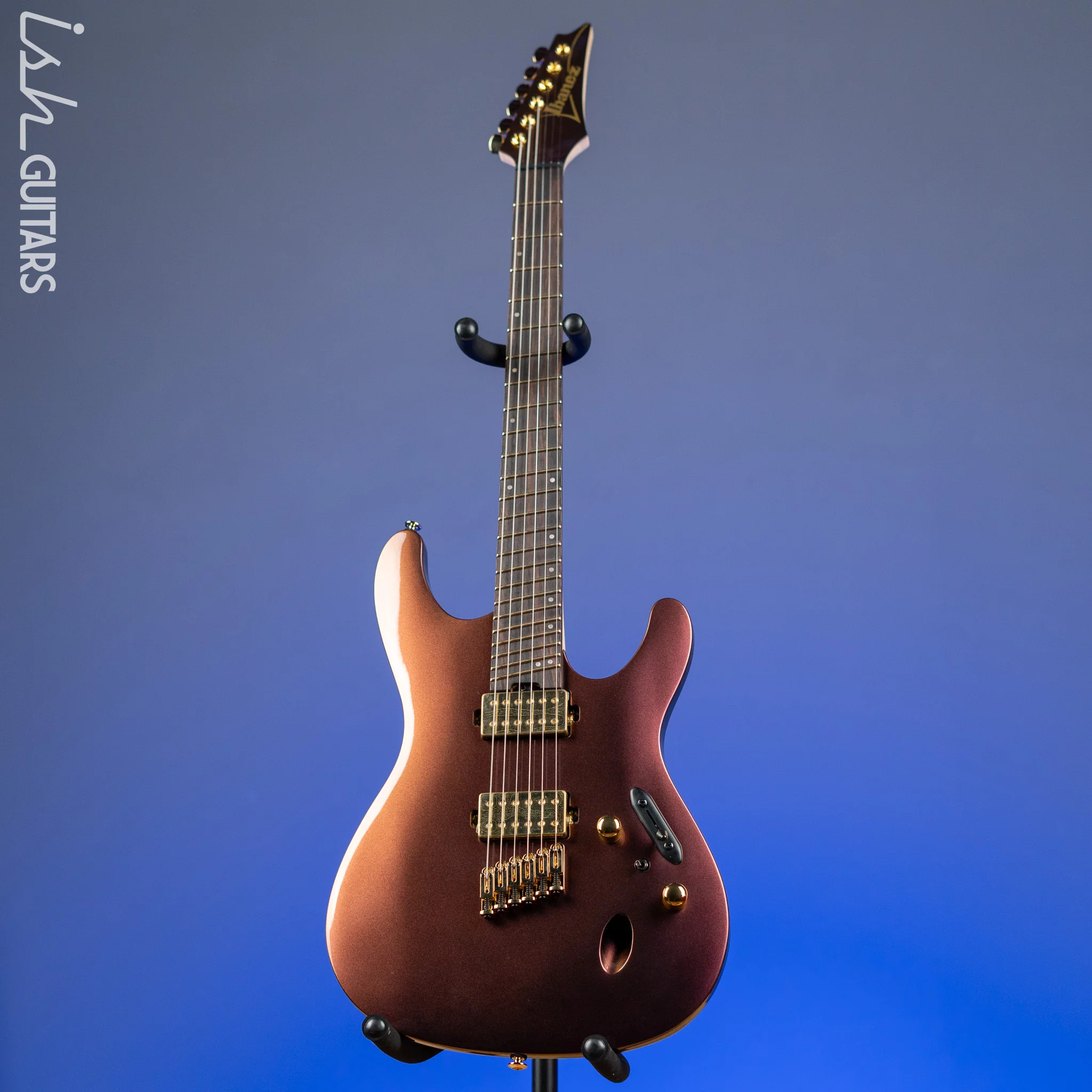 Ibanez Axe Lab Design SML721 Multi-Scale Electric Guitar Rose Gold Chameleon Demo - Image 2