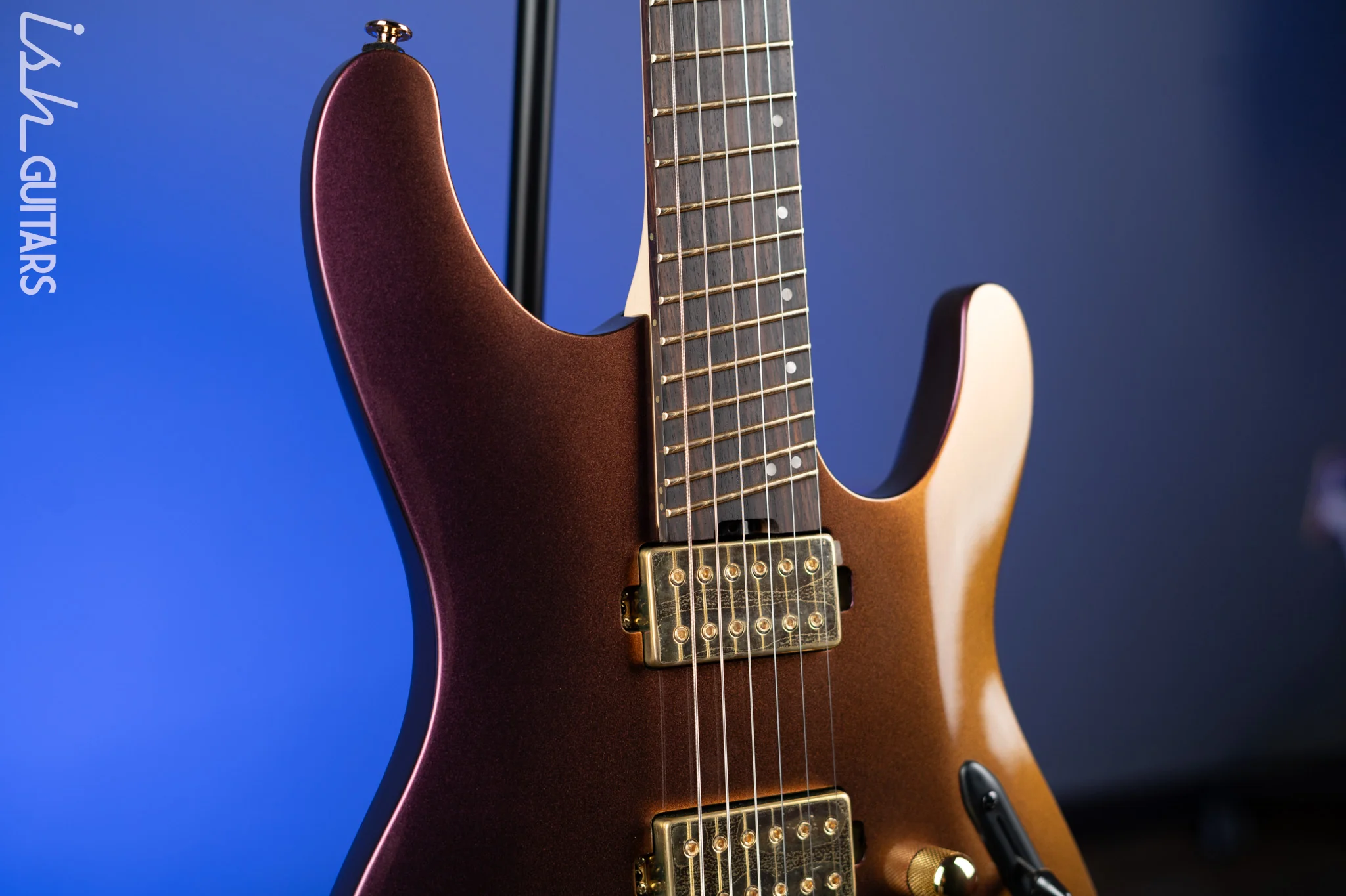 Ibanez Axe Lab Design SML721 Multi-Scale Electric Guitar Rose Gold Chameleon Demo - Image 3