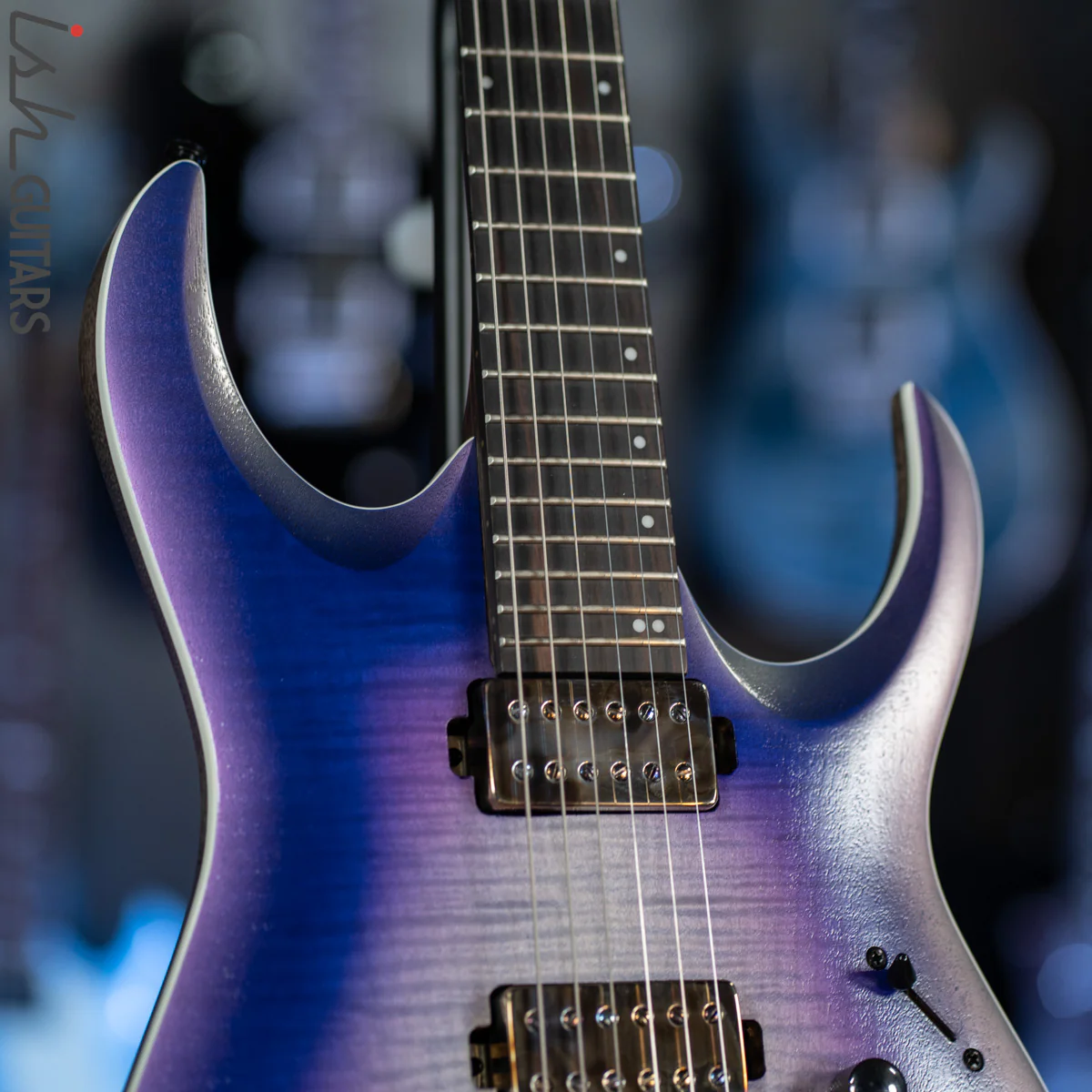 Ibanez Axion Label RGA61AL Indigo Aurora Burst Flat - Image 5