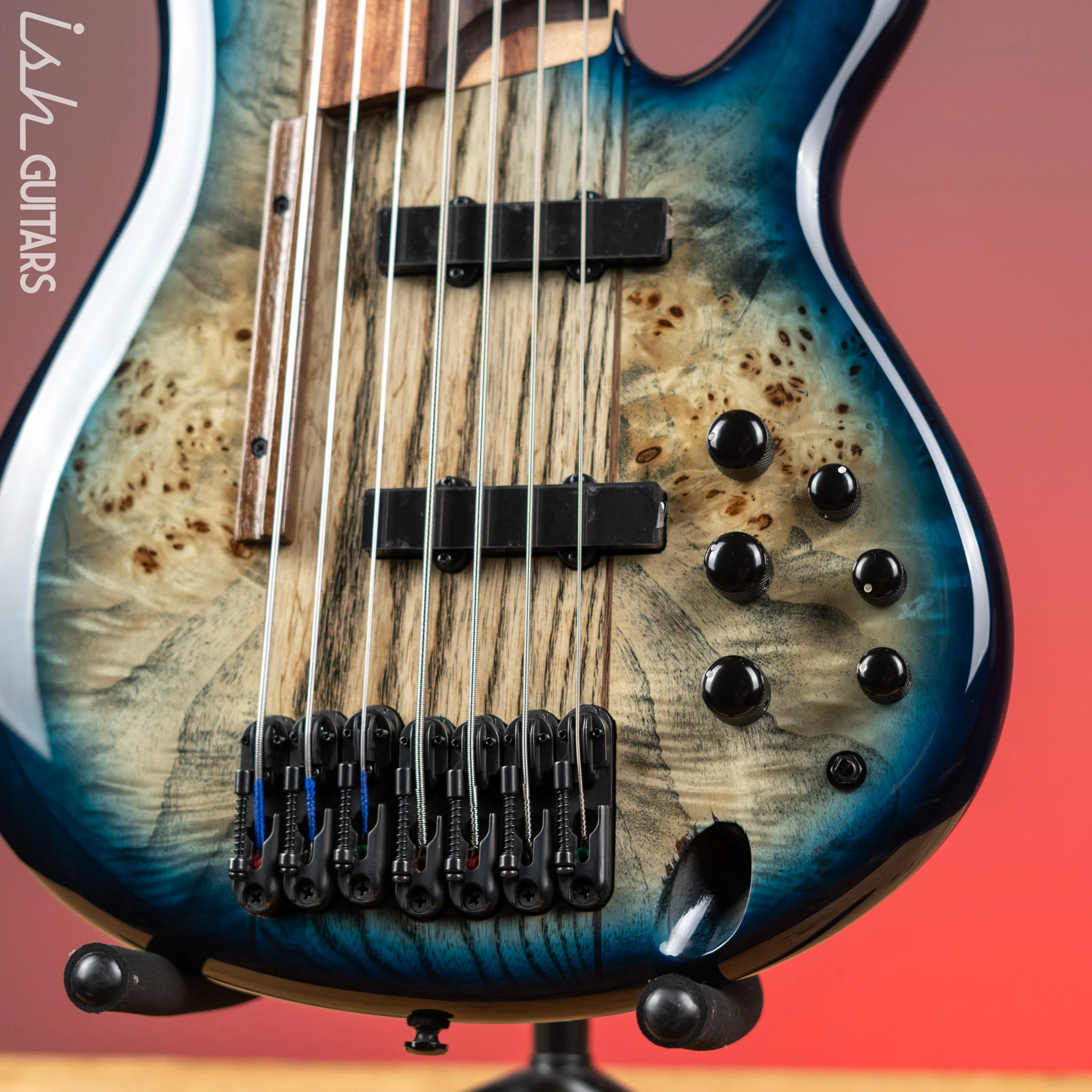 Ibanez Bass Workshop SRAS7 Cosmic Blue Starburst Demo - Image 4