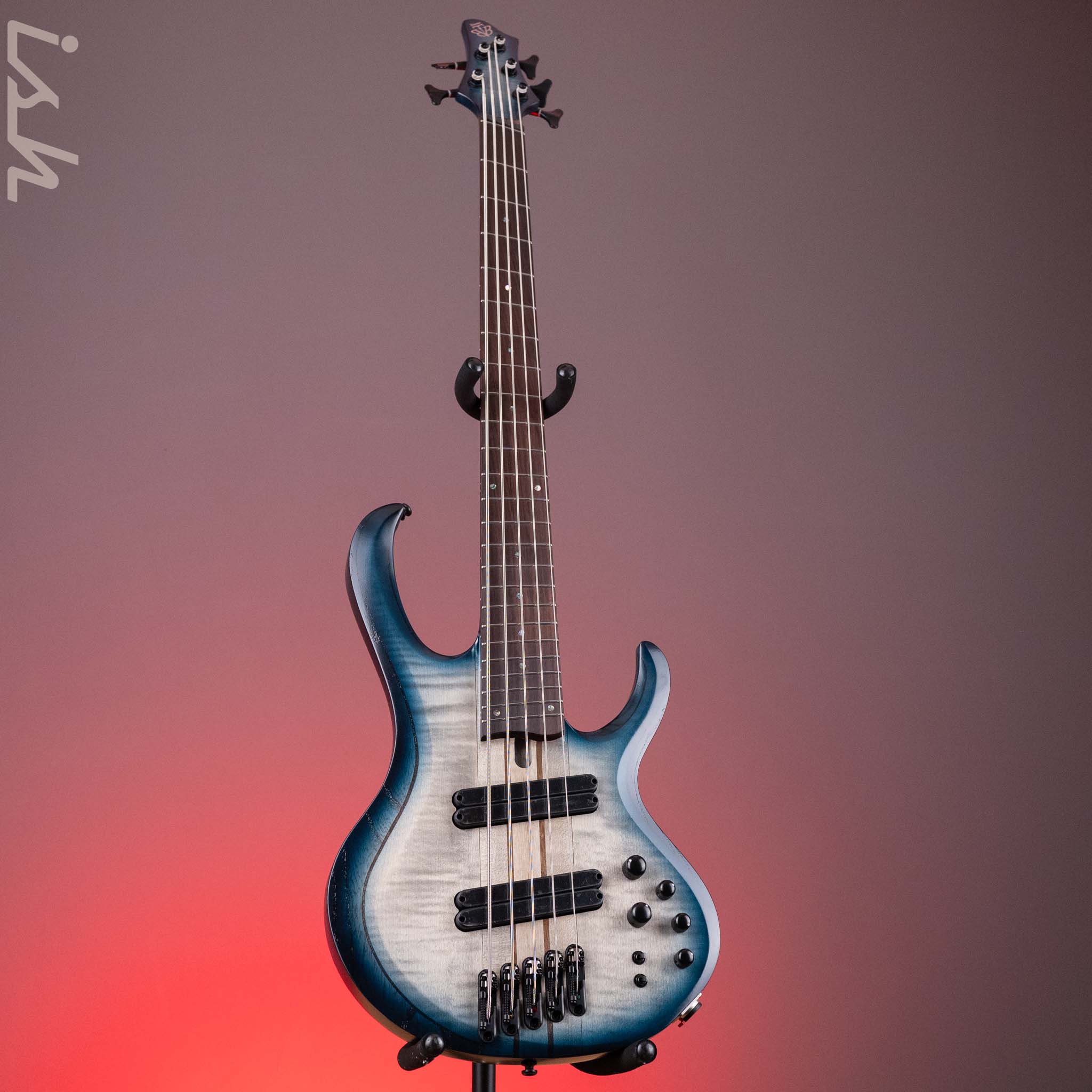 Ibanez BTB Bass Workshop Multi-Scale 5-String Bass Cosmic Blue Starburst Demo - Image 2