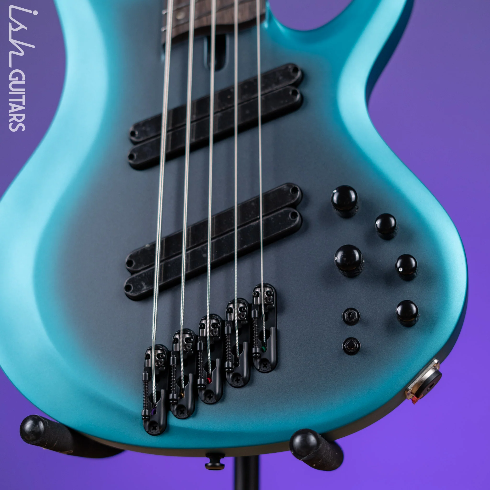 Ibanez BTB605MS Multi-Scale 5-String Bass Cerulean Aura Burst Matte Demo - Image 4