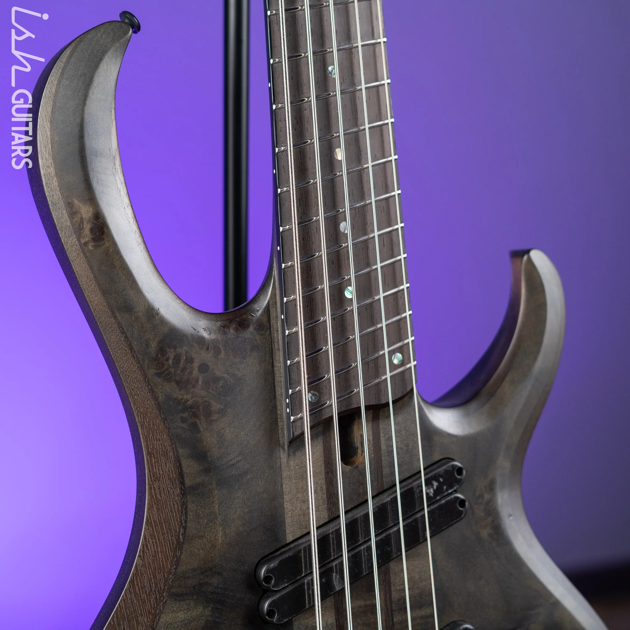 Ibanez BTB805MS 5-String Bass Transparent Gray Flat Demo - Image 3