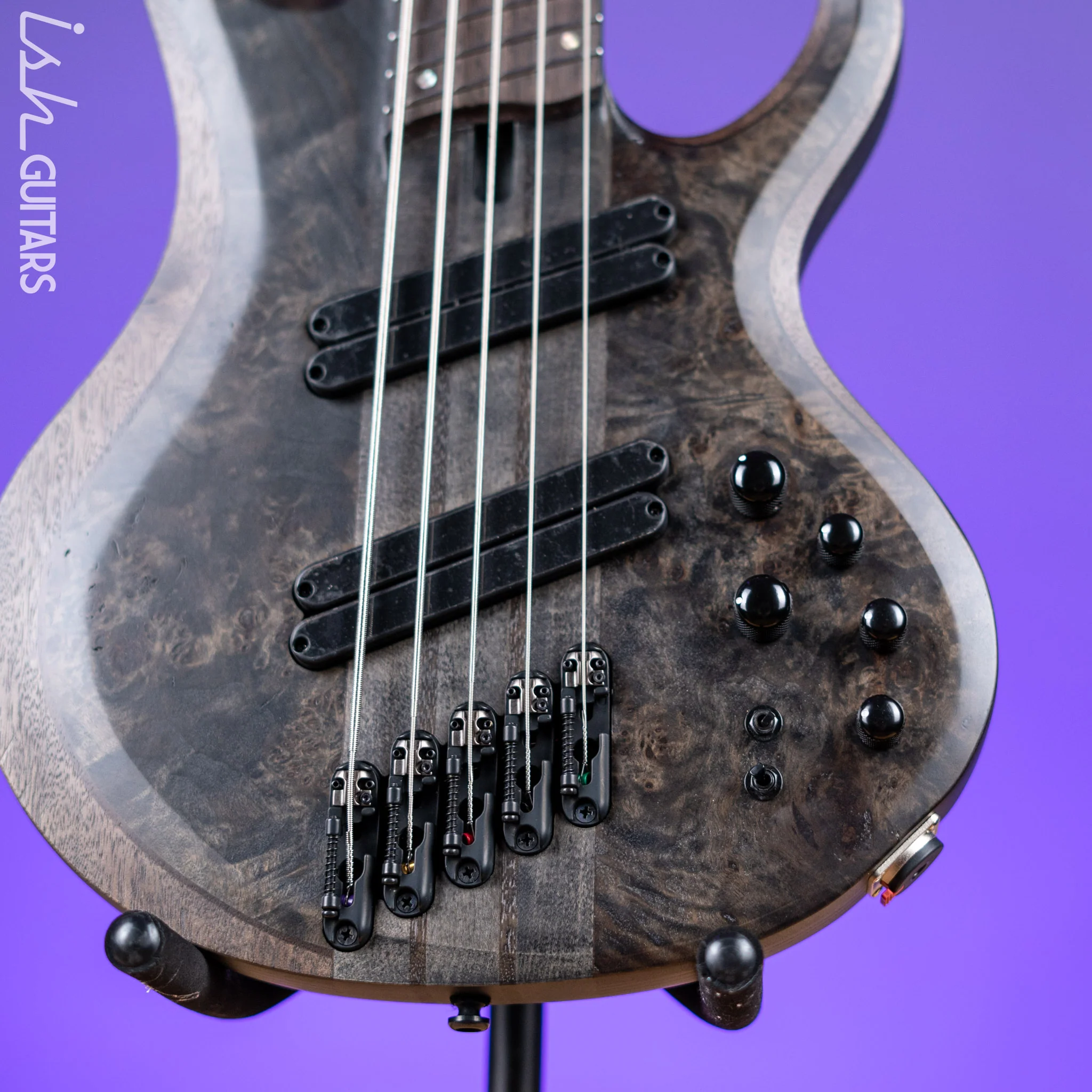 Ibanez BTB805MS Multi-Scale 5-String Bass Transparent Grey Flat - Image 4
