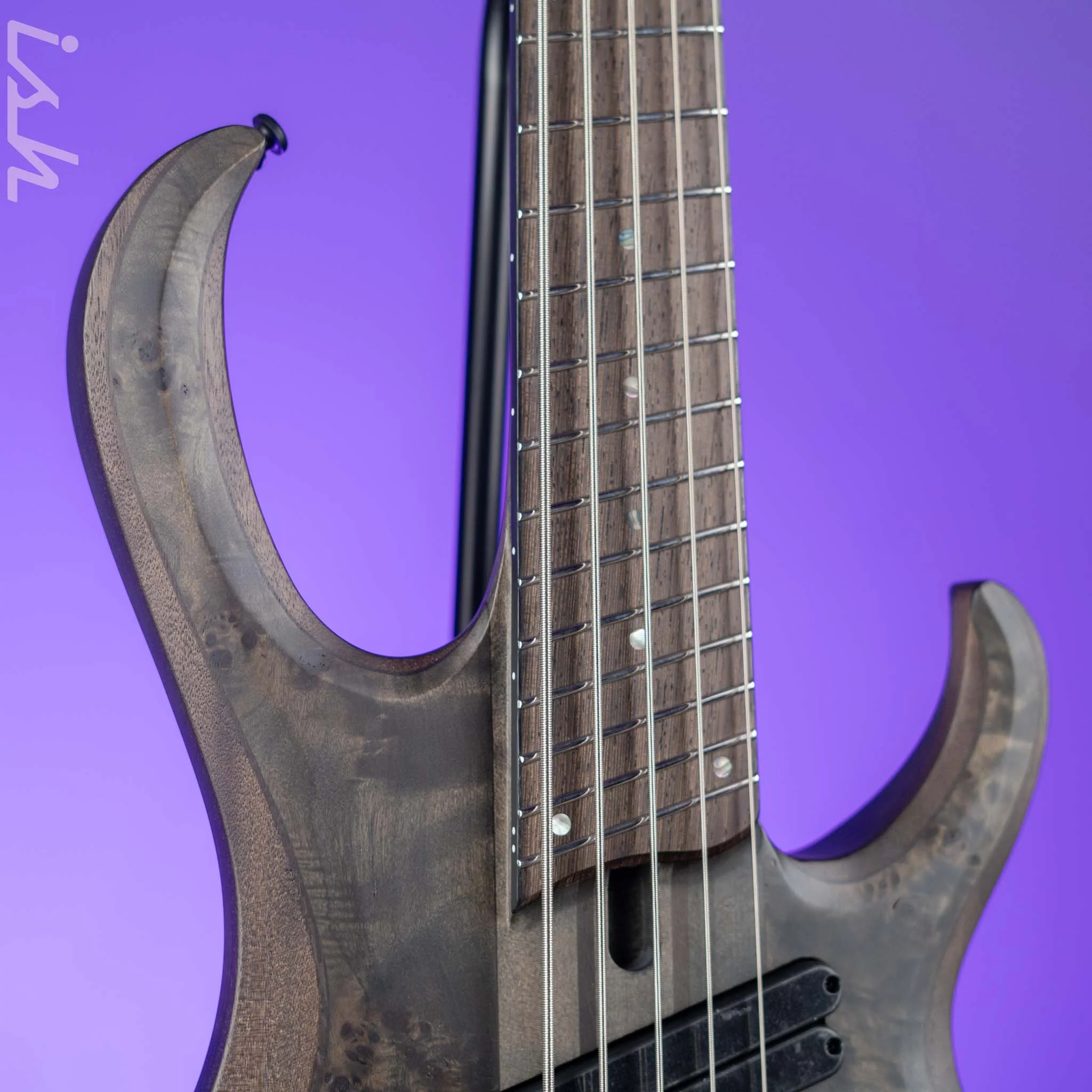 Ibanez BTB805MS Multi-Scale 5-String Bass Transparent Grey Flat - Image 3