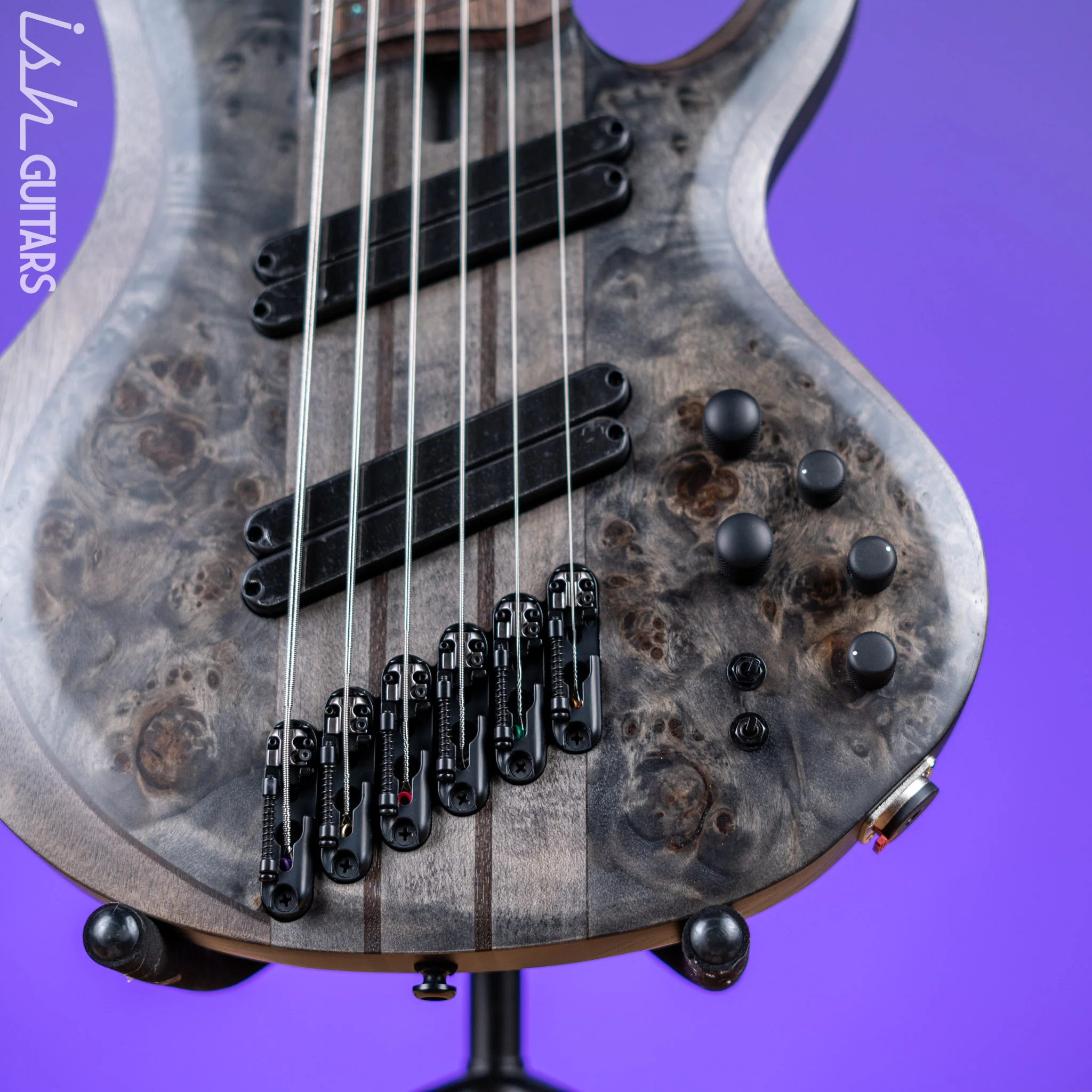 Ibanez BTB806MS Multi-Scale 6-String Bass Transparent Grey Flat - Image 4