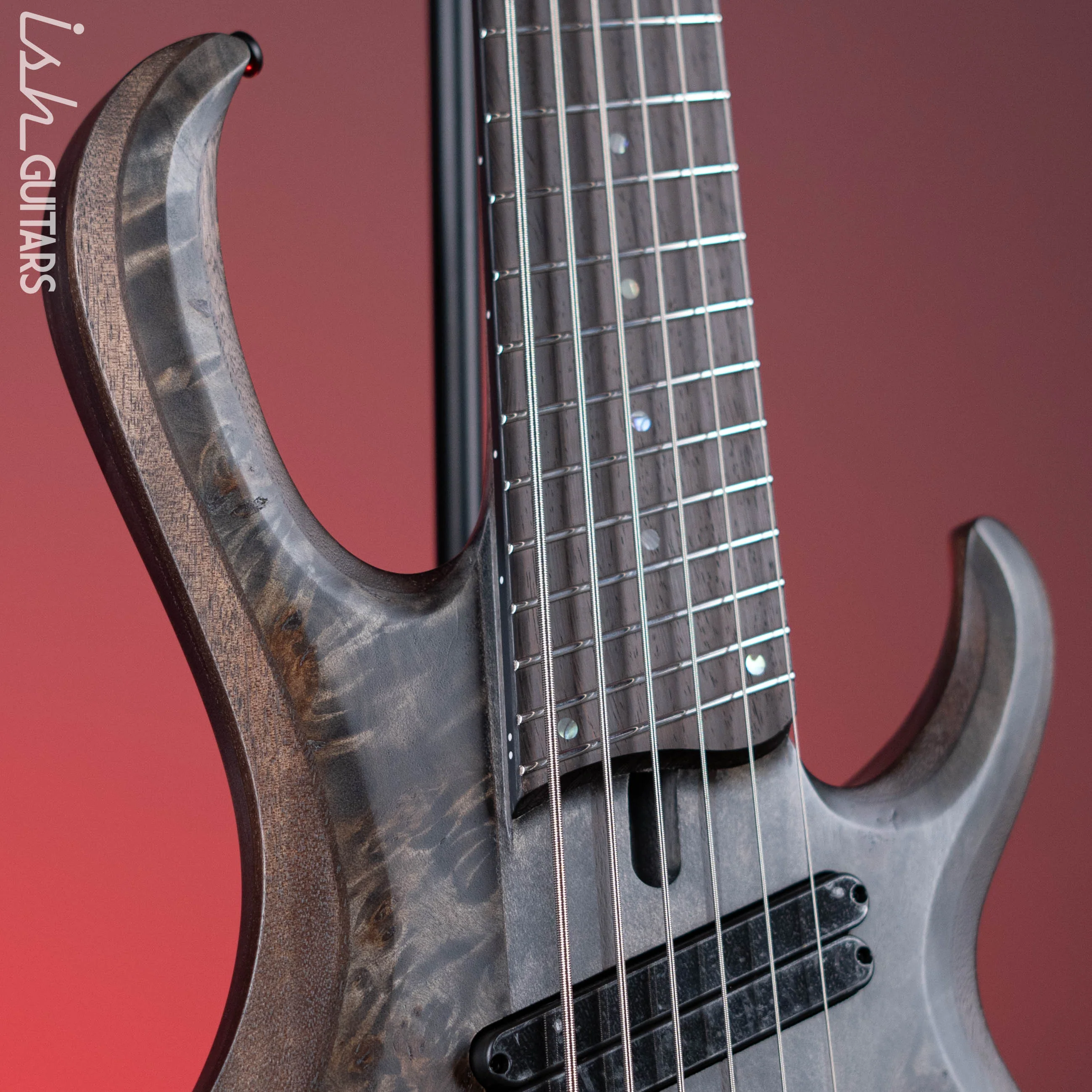 Ibanez BTB806MS Multi-Scale 6-String Bass Transparent Grey Flat Demo - Image 3