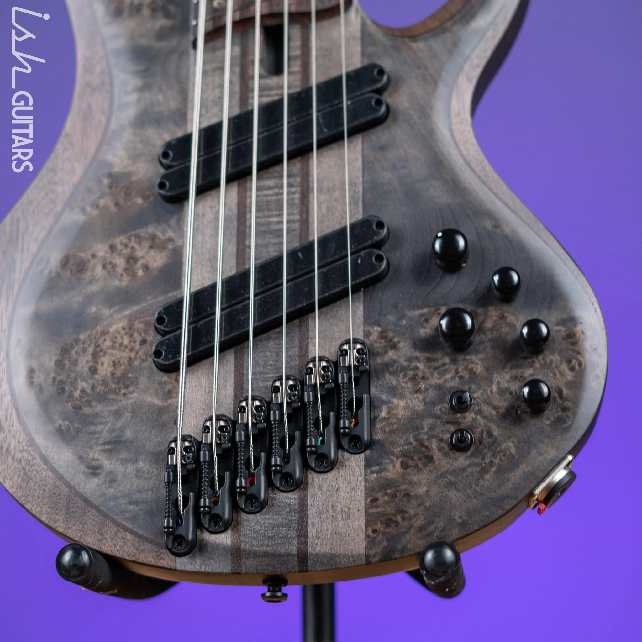 Ibanez BTB806MS Multi-Scale 6-String Bass Transparent Grey Flat - Image 4