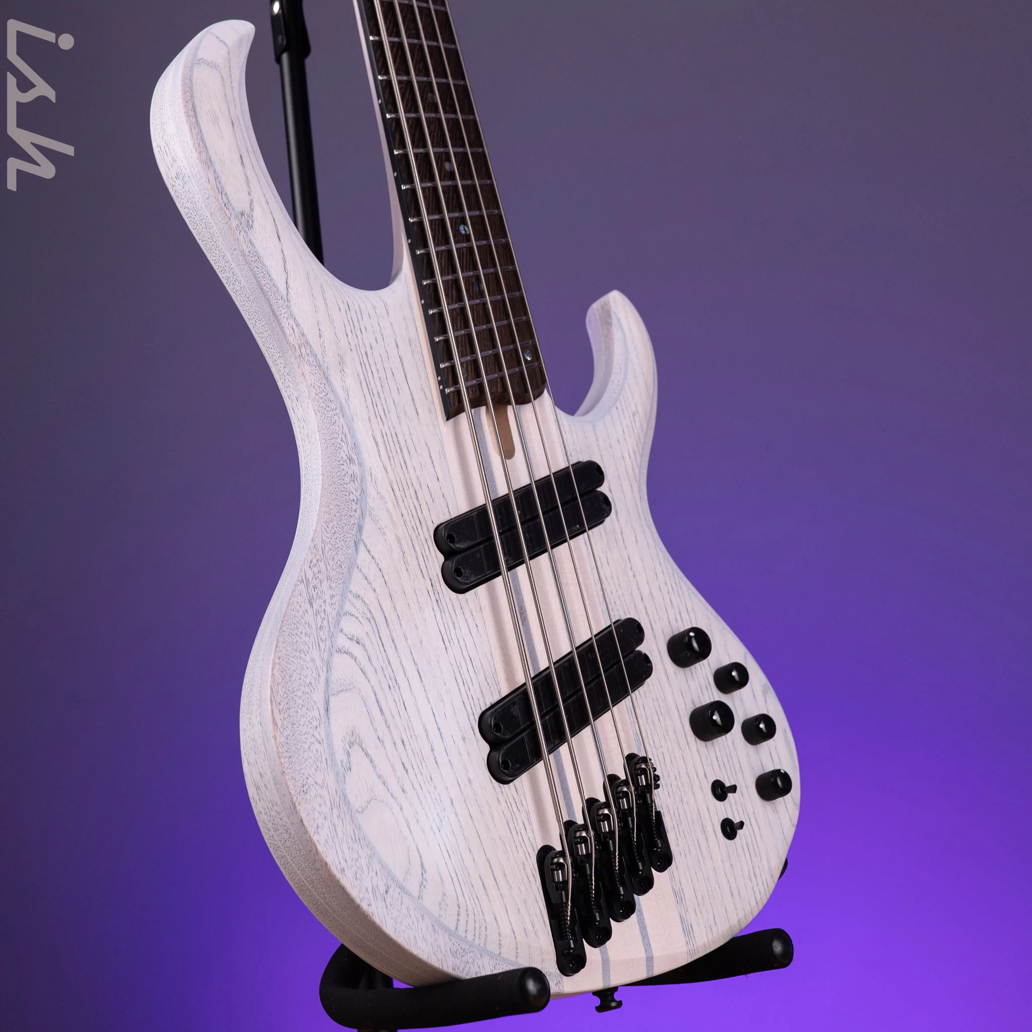 Ibanez BTB865MS 5-String Bass Workshop Transparent White Flat - Image 3