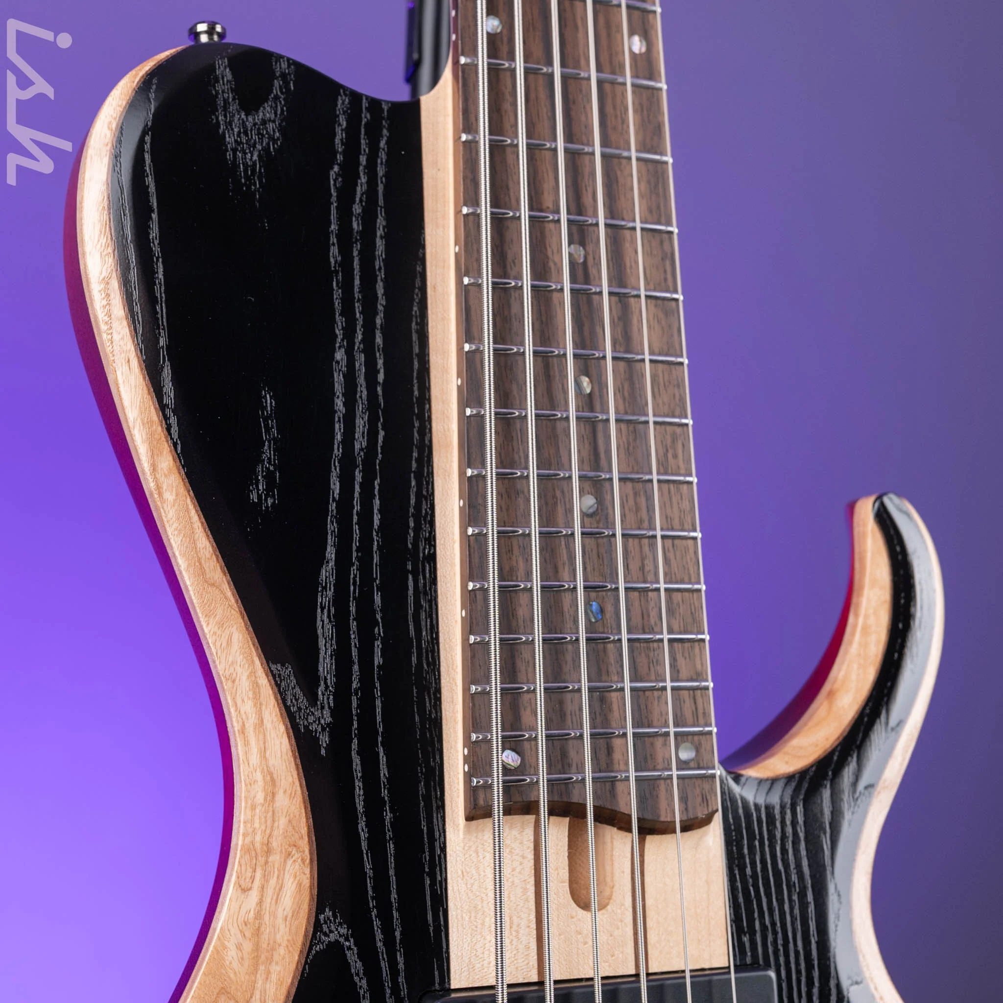 2023 Ibanez BTB866SC Bass Workshop 6-String Bass Weathered Black Low Gloss - Image 3