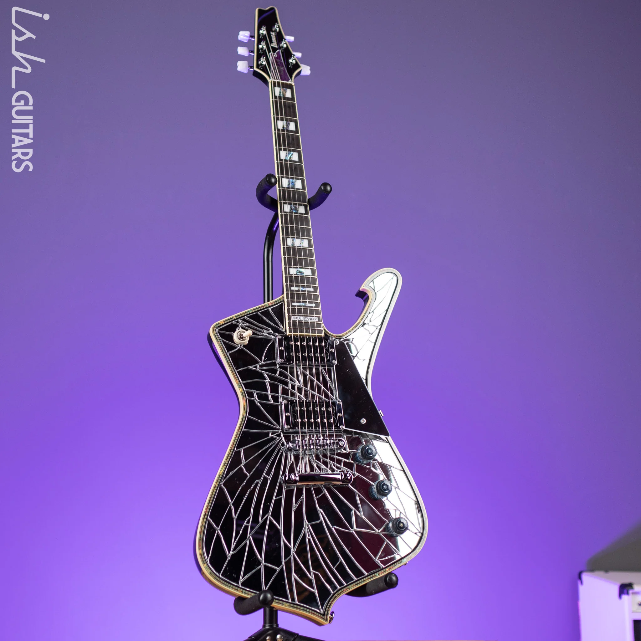 Ibanez Custom Shop PS1CM Paul Stanley Cracked Mirror Electric Guitar - Image 2