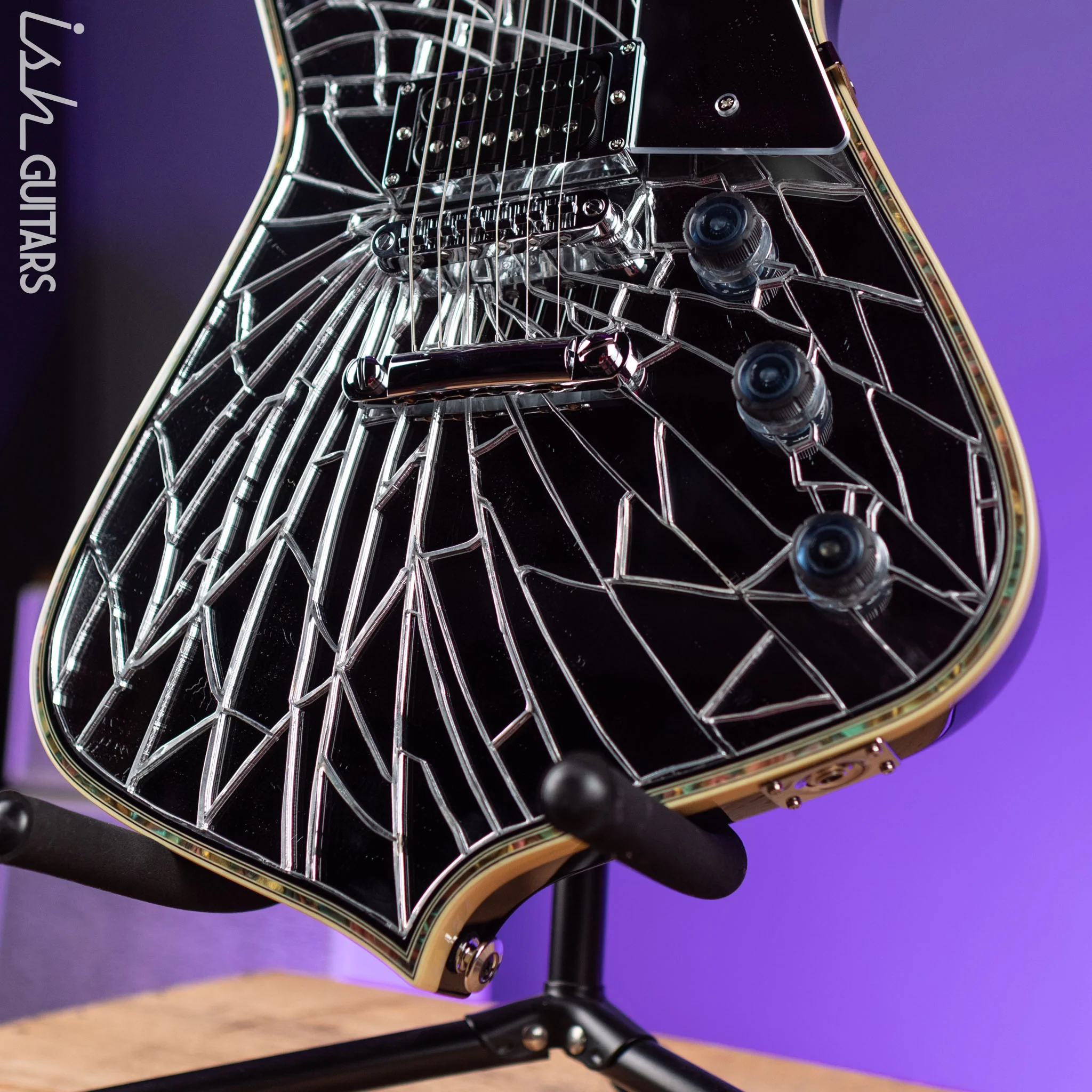 Ibanez Custom Shop PS1CM Paul Stanley Cracked Mirror Electric Guitar - Image 4