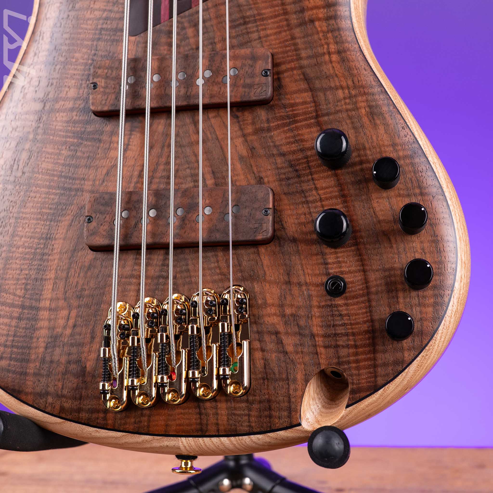 Ibanez Custom Shop Visions SR 5-String Bass Natural Bastogne Walnut - Image 5