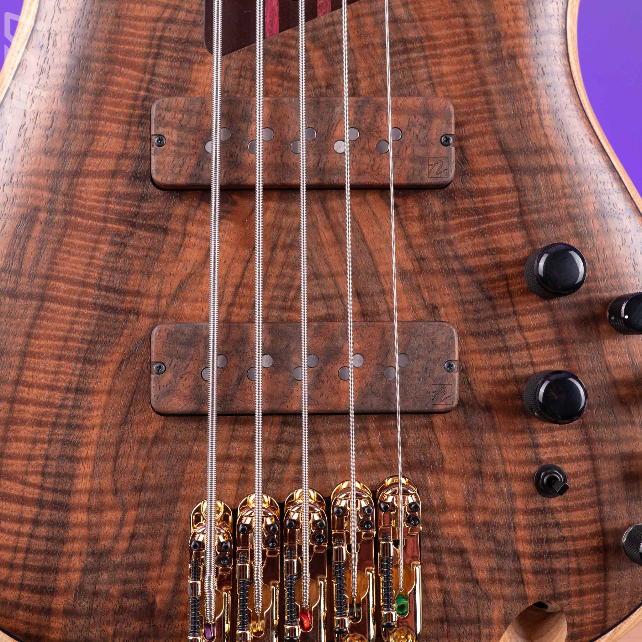 Ibanez Custom Shop Visions SR 5-String Bass Natural Bastogne Walnut - Image 7