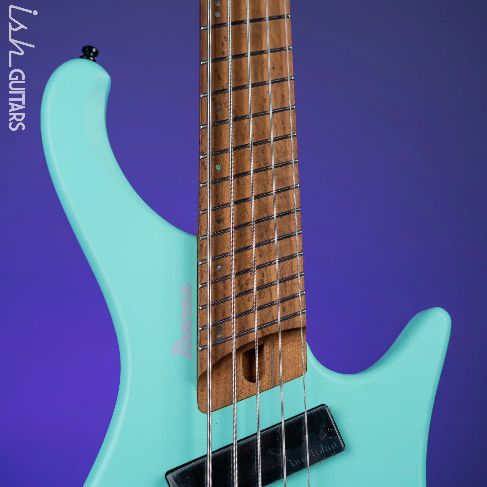 Ibanez EHB1005MS Multi-Scale 5-String Headless Bass Seafoam Green Matte Demo - Image 3