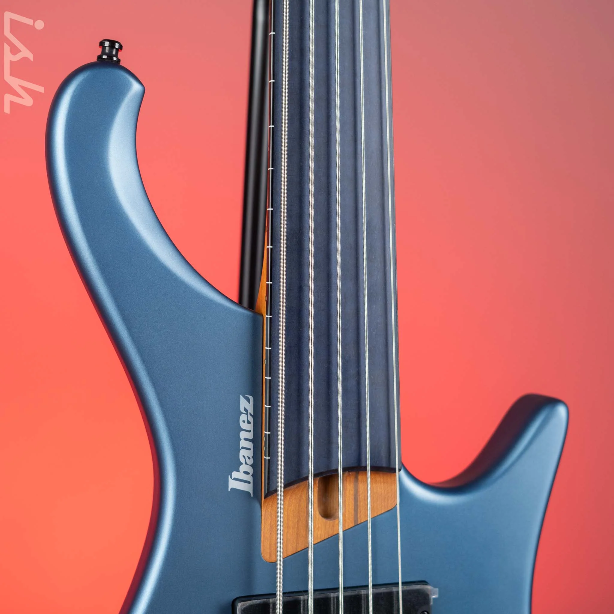 Ibanez EHB1005F Standard 5-String Fretless Multi-Scale Bass Arctic Ocean Matte Demo - Image 3
