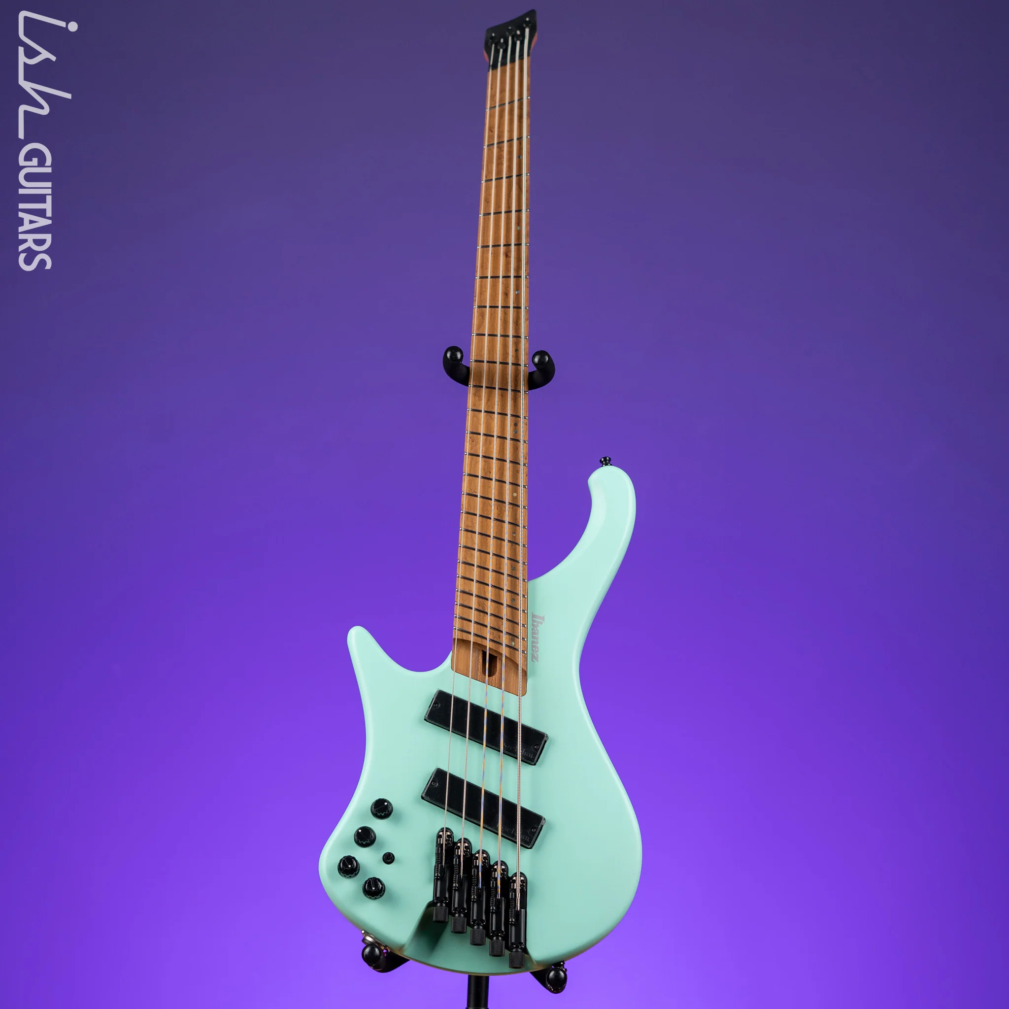 Ibanez EHB1005MSL Multi-Scale Left Handed 5-String Headless Bass Sea Foam Green Demo - Image 2