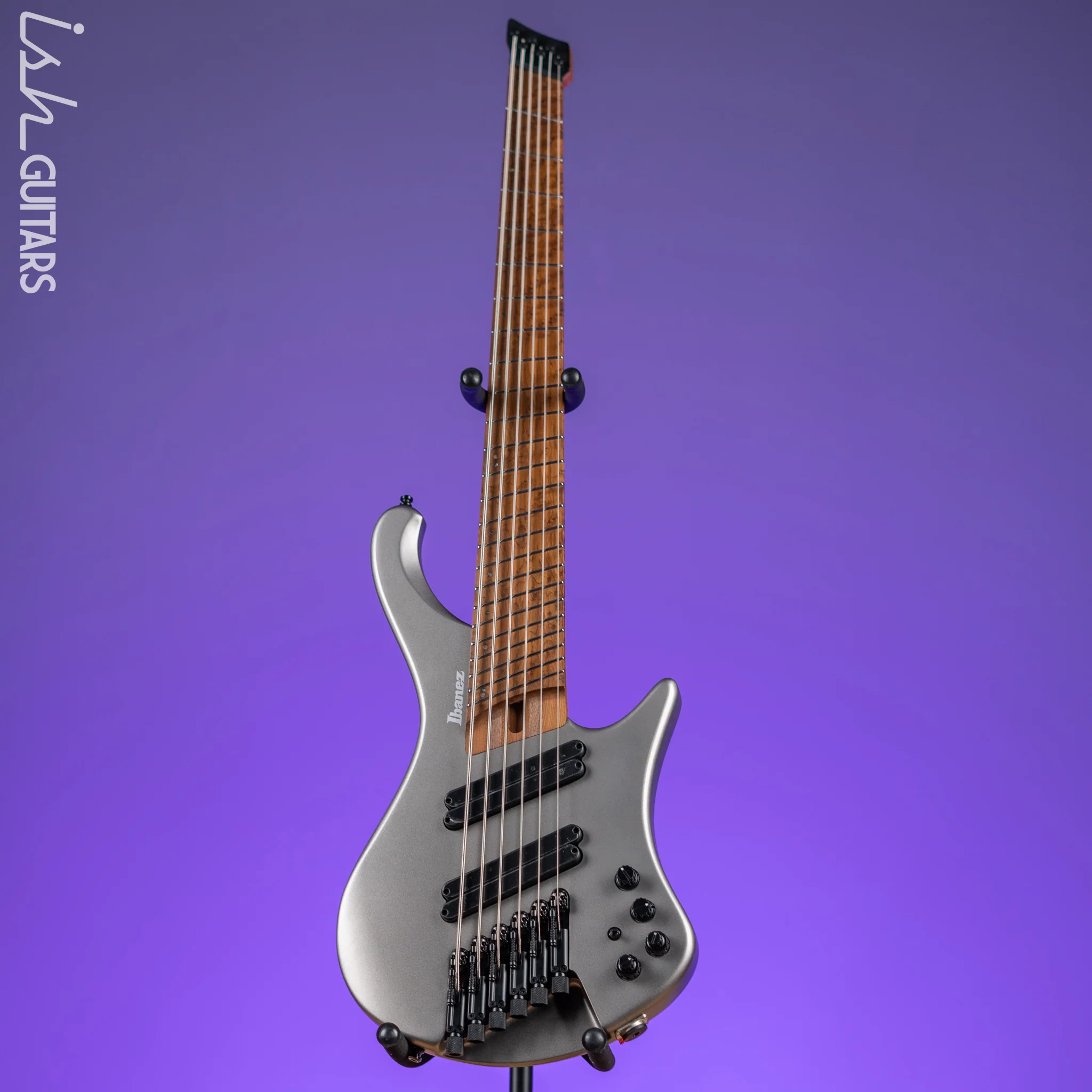 Ibanez EHB1006MS 6-String Headless Bass Metallic Grey Matte Demo - Image 2