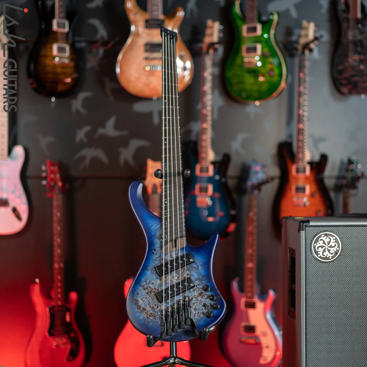 Ibanez EHB1505MS 5-String Multi-Scale Headless Bass Pacific Blue Burst Flat - Image 2