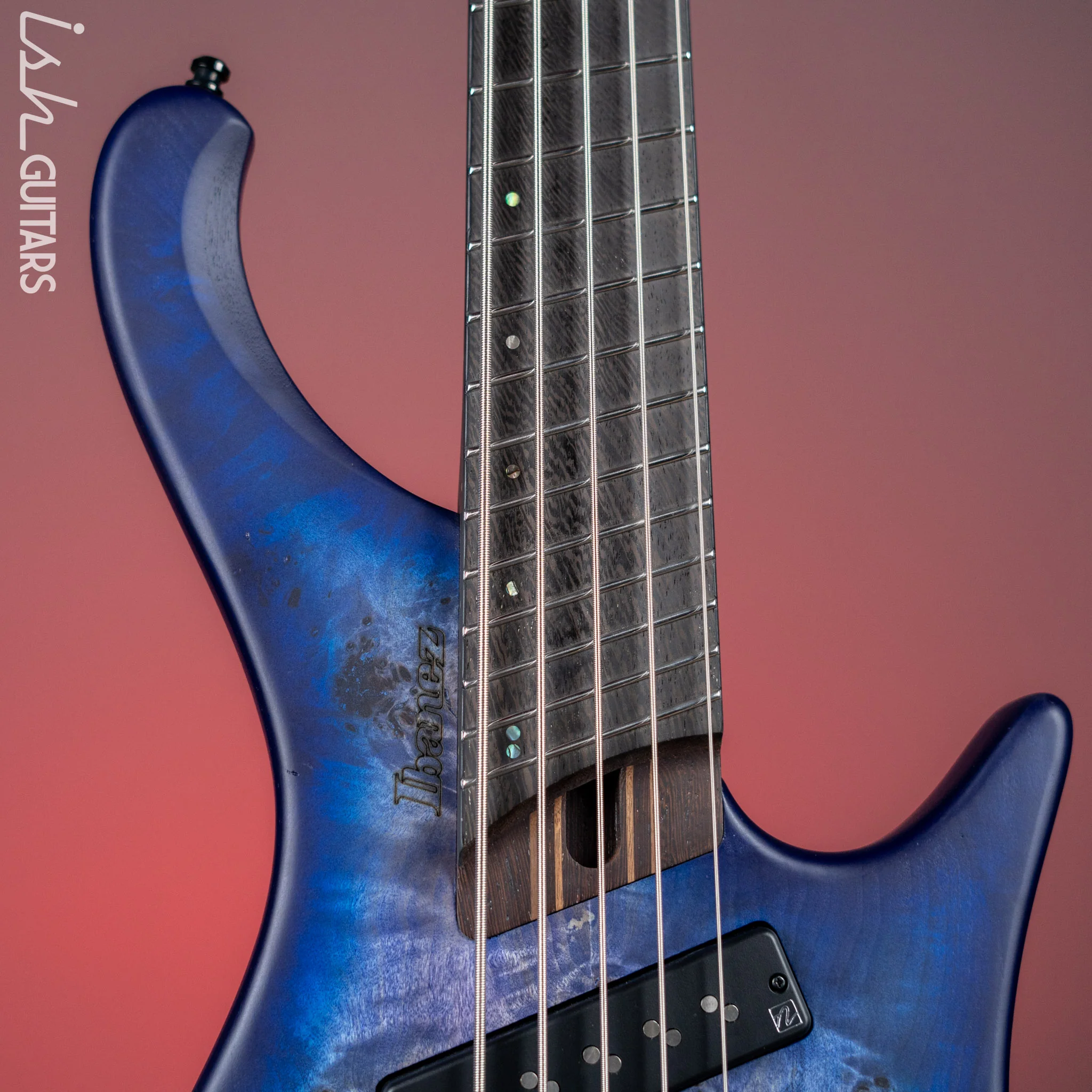 Ibanez EHB1505MS Multi-Scale Headless Bass Pacific Blue Burst Flat - Image 3